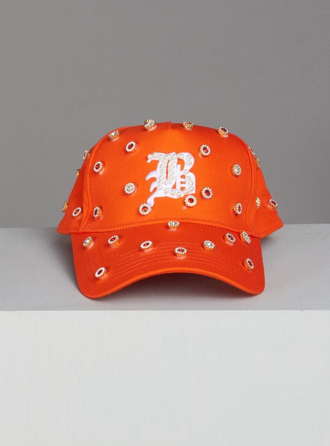 Other Orange Crystal Crystal Statement Cap Size ONE SIZE - 1 Preview