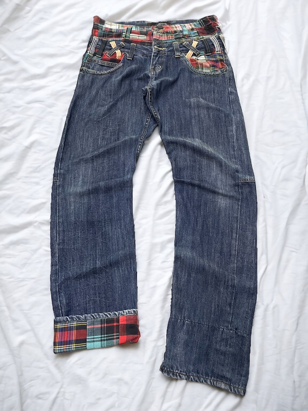 PPFM × semanticdesign Dominate Japan Double Waist Patch Work Double Lined Jeans Size US 32 / EU 48 - 1 Thumbnail