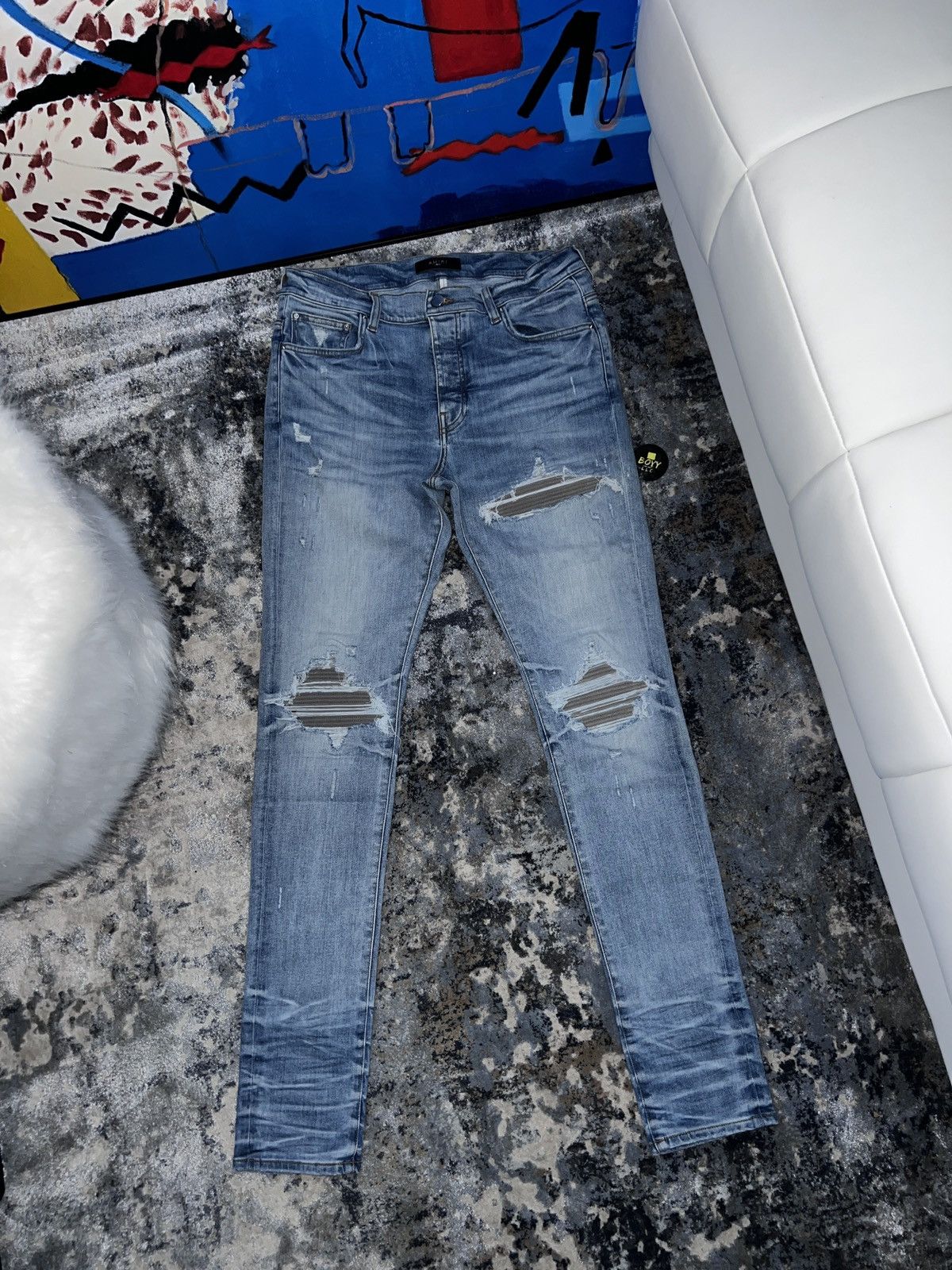Amiri Amiri sky blue patch mx1 jeans 32 | Grailed