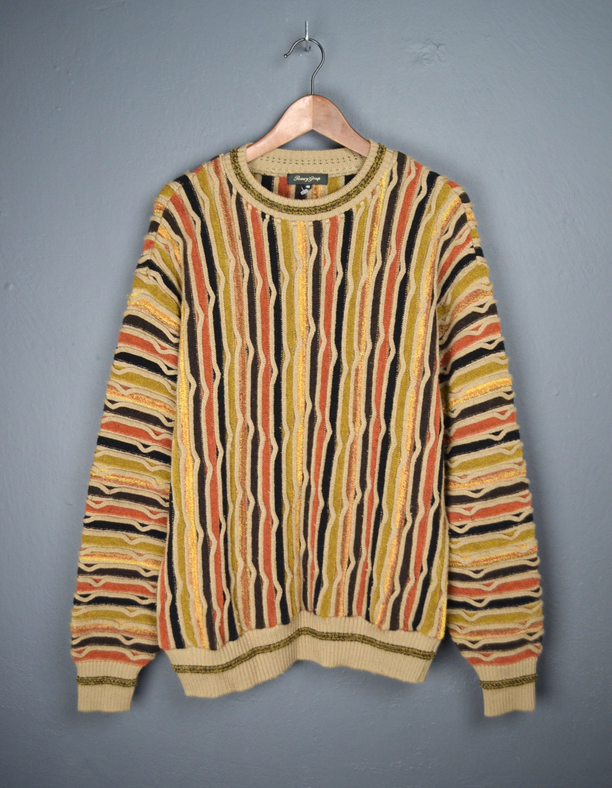 Japanese Brand Rotary Group Japanese 3D Knit Coogi Style Sweater 48 M Size US M / EU 48-50 / 2 - 1 Thumbnail