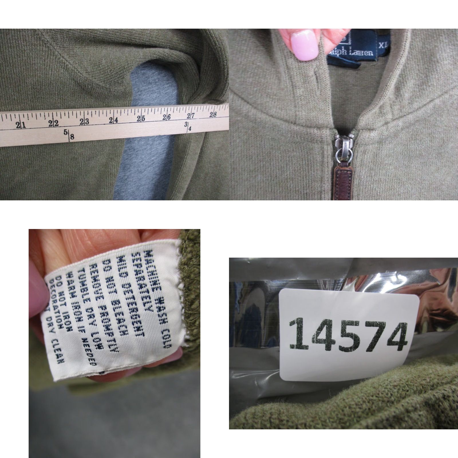 Polo Ralph Lauren VINTAGE Polo Ralph Lauren Hoodie Jacket Mens XL Green Full Zip Pockets Fleece Size US XL / EU 56 / 4 - 8 Thumbnail