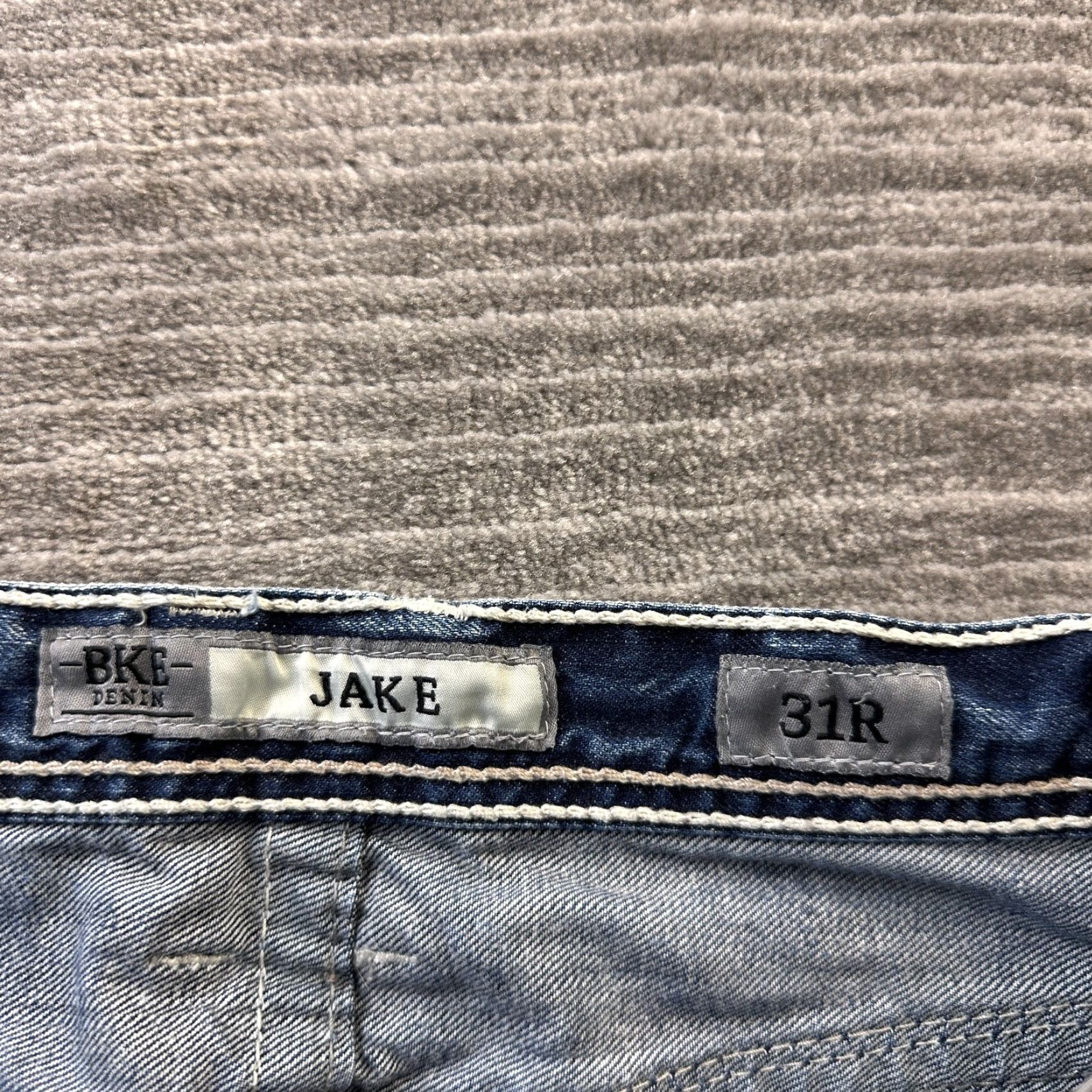 Vintage BKE Jeans Mens 31x31 Jake Blue Denim Pants Ranchwear Cowboy Rodeo Thick Stitch Shirt? Size US 31 - 6 Thumbnail