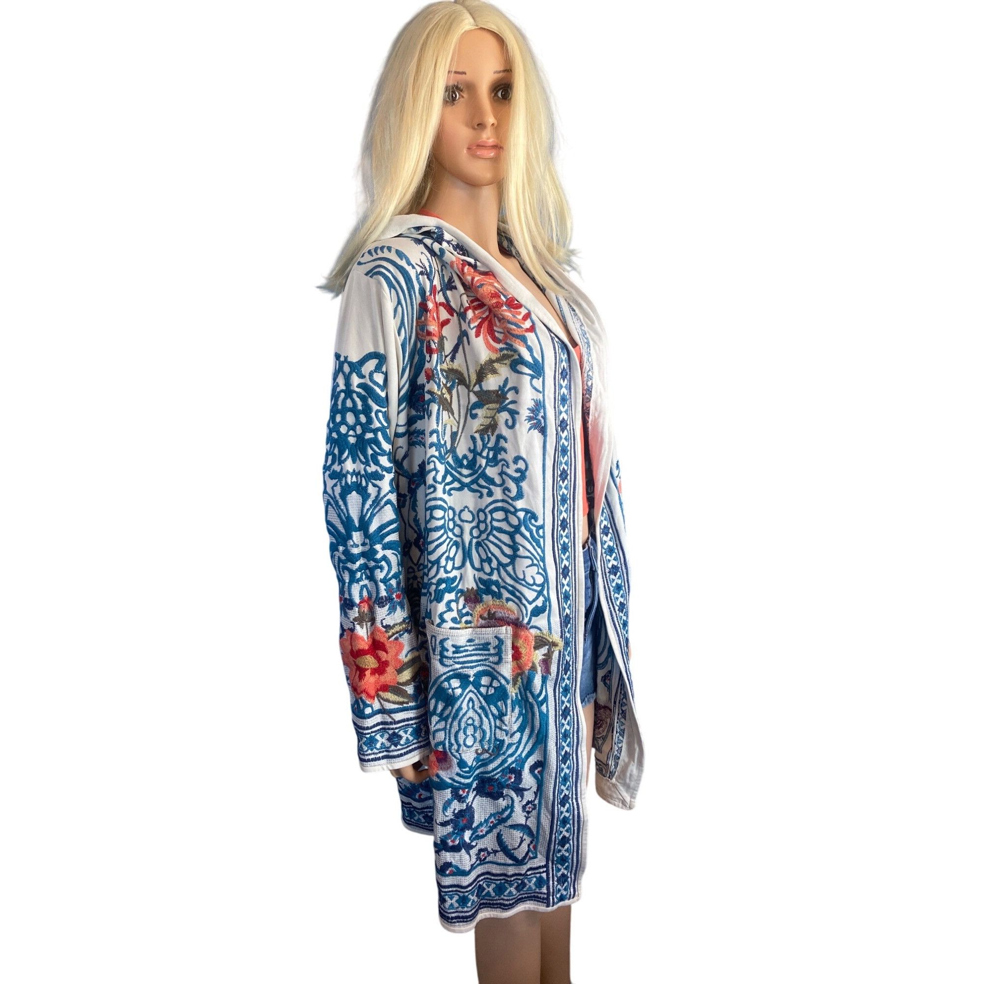 Johnny Was NWT Johnny Was Hooded Duster Embroidered Open Cardigan Small Size S / US 4 / IT 40 - 12 Thumbnail