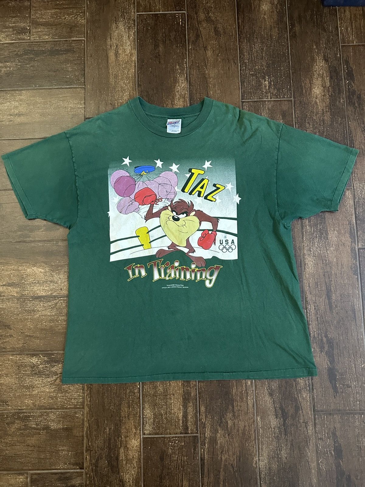 USA Olympics VTG 1995 Looney Tunes Taz USA Olympic Training Tee Size US XXL / EU 58 / 5 - 1 Thumbnail