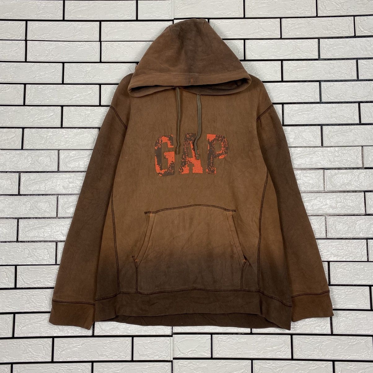 Japanese Brand Trashed Distressed Punk Design Hoodie Gap Big Logo Size US XL / EU 56 / 4 - 2 Thumbnail