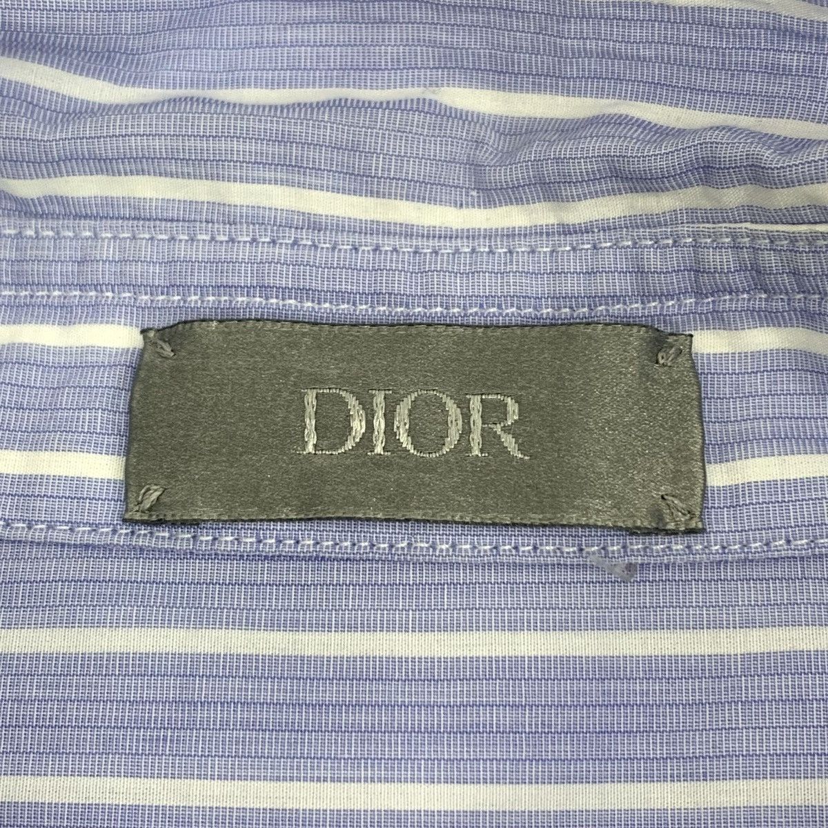 Dior Dior Blue Vertical Striped Cotton Long Sleeve Shirt K26WX Size US M / EU 48-50 / 2 - 6 Thumbnail