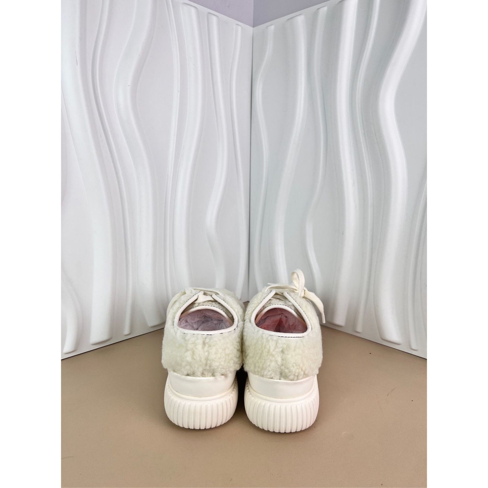Both Womens White Plush Thick-Soled Board Shoes By Both Size 37 W Size US 7 / IT 37 - 7 Thumbnail