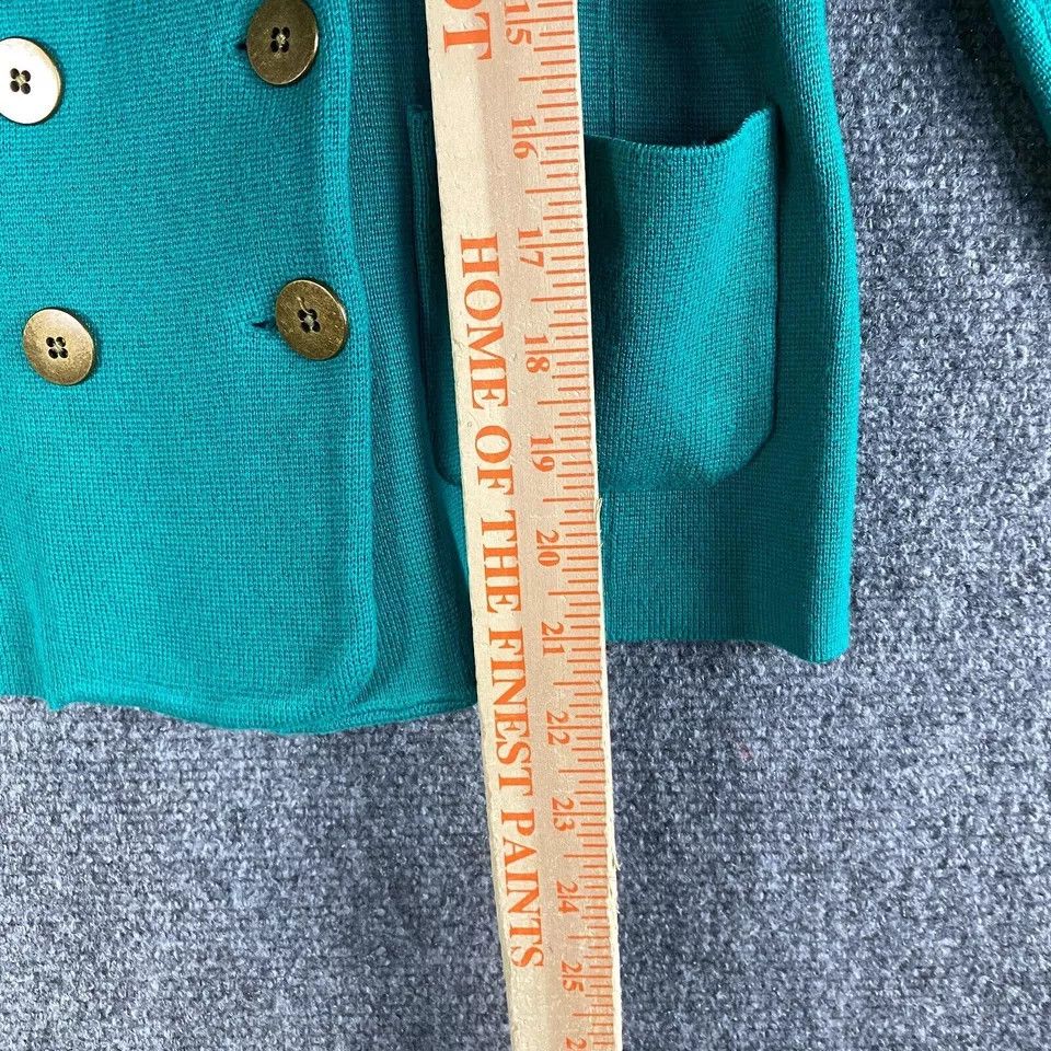 Loft LOFT Pea Coat Women's Medium 100% Cotton Knitted Teal M Size M / US 6-8 / IT 42-44 - 6 Thumbnail