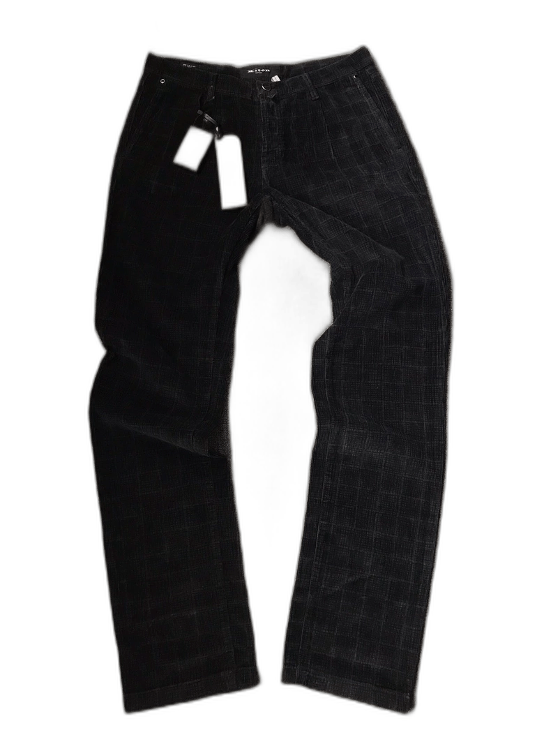 Ermenegildo Zegna Kiton Black Gray Patterned Casual Pants Size US 35 - 1 Thumbnail