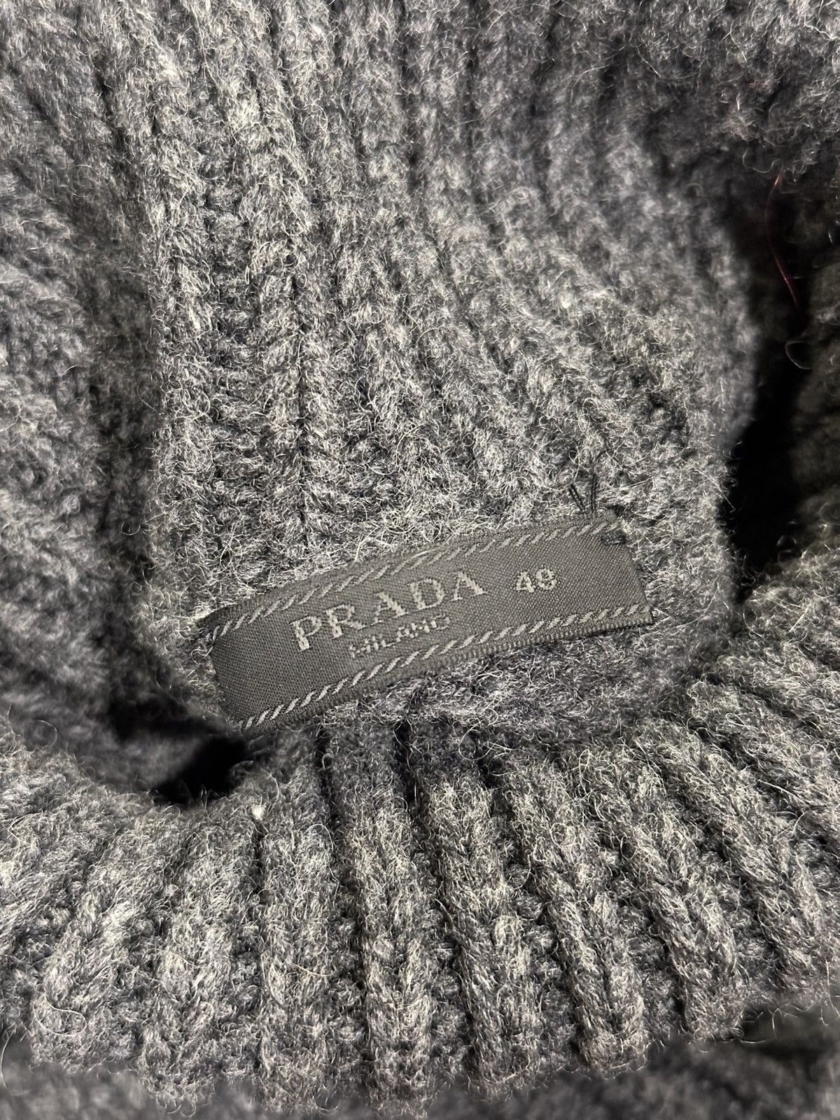 Prada Prada x Raf Simmons Chunky Grey Turtle Neck Knit Sweater Size US M / EU 48-50 / 2 - 13 Thumbnail