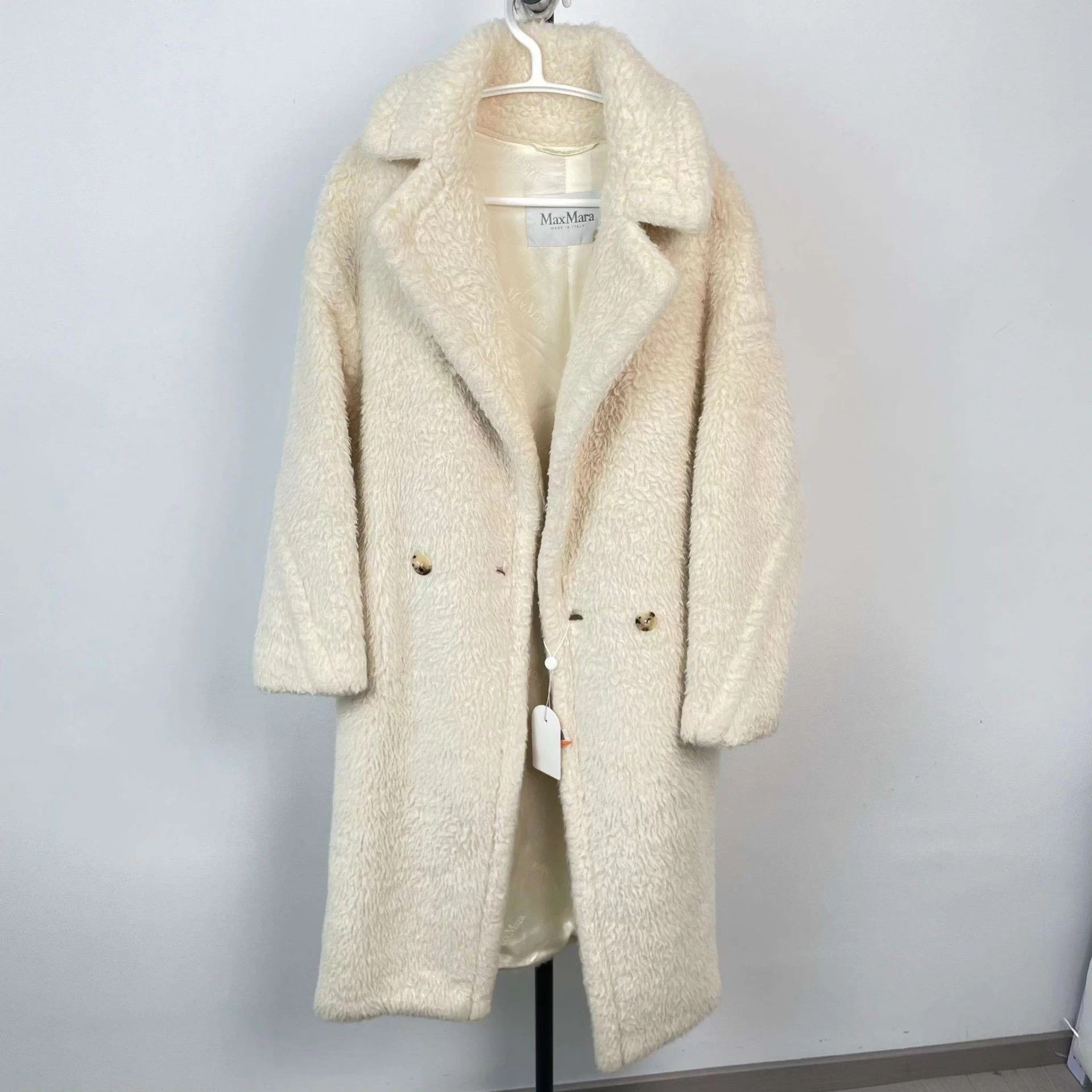 Max Mara MAXMARA Alpaca Lapel Overcoat Women's XS White Size XS / US 0-2 / IT 36-38 - 1 Thumbnail