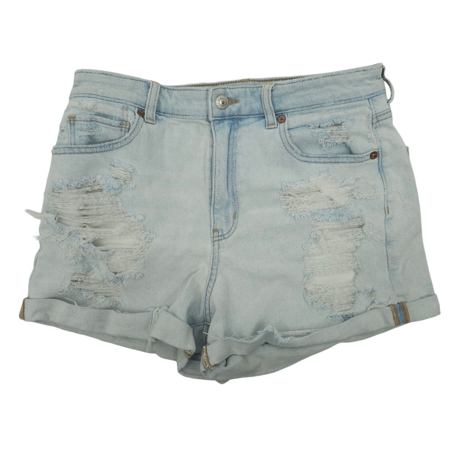 American Eagle Outfitters American Eagle Mom Shorts Size 10 Light Wash Distressed Size 32" / US 10 / IT 46 - 1 Thumbnail