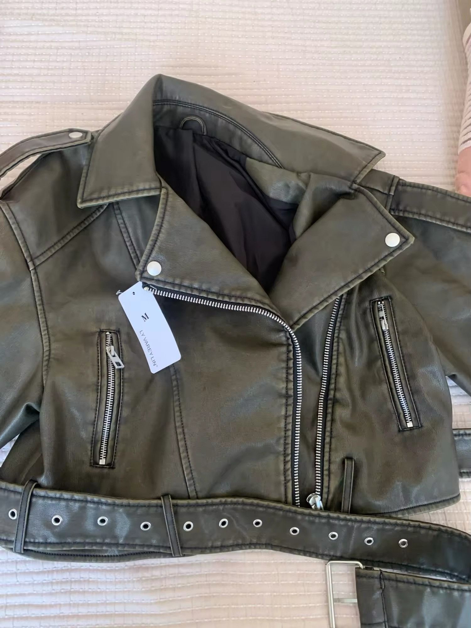 Jean Vintage Loose Zipper Pu Faux Leather Short Jacket Size L / US 10 / IT 46 - 14 Thumbnail