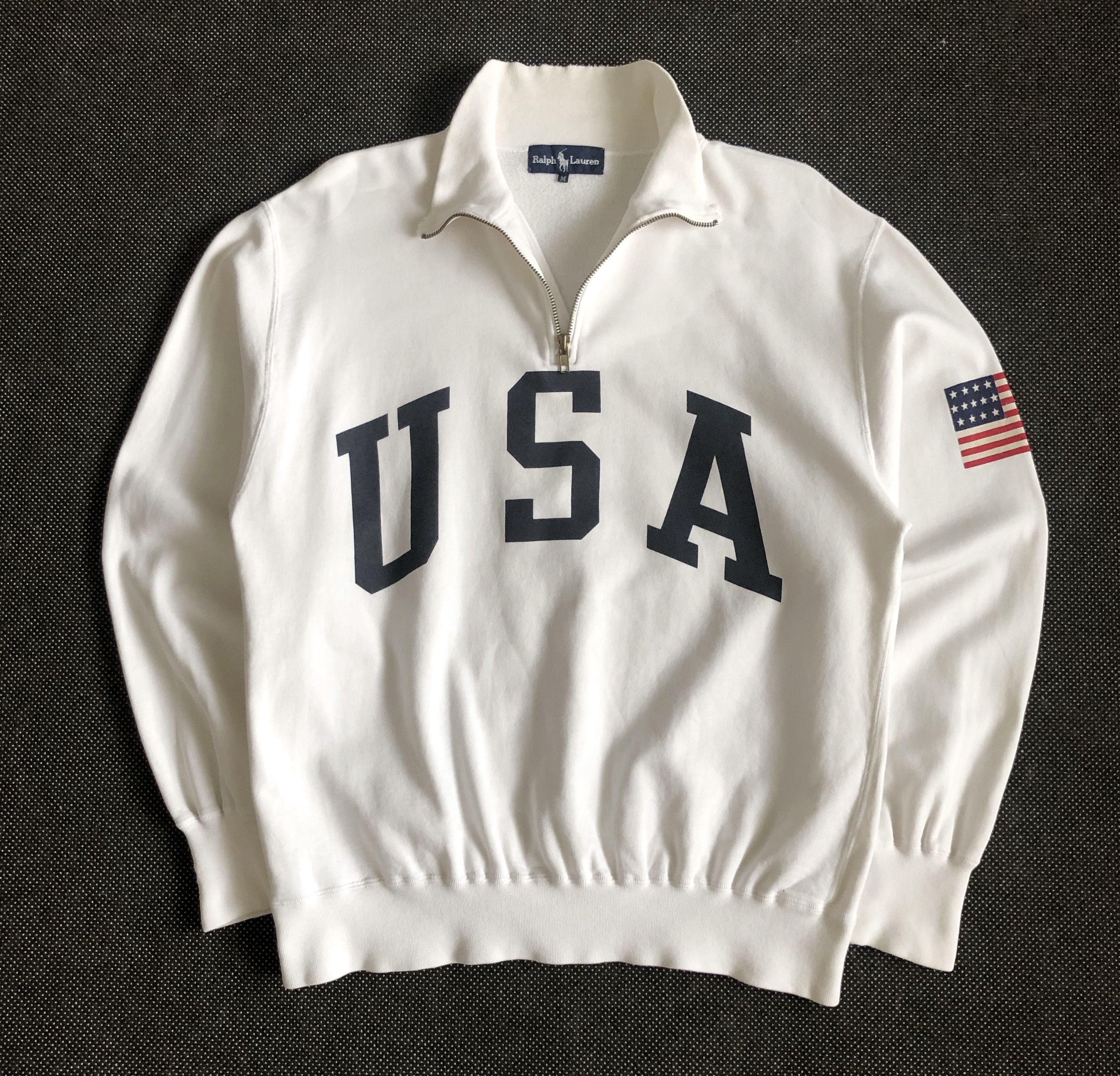 Polo Ralph Lauren RARE🔥90’S POLO RL US FLAG 1/4 ZIP SWEATSHIRT Size US M / EU 48-50 / 2 - 1 Thumbnail
