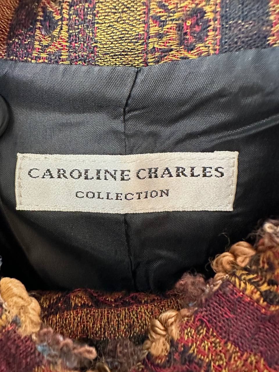 Other Caroline Charles Collection Wool Jacket Draped Shawl Skirt Size L / US 10 / IT 46 - 13 Thumbnail