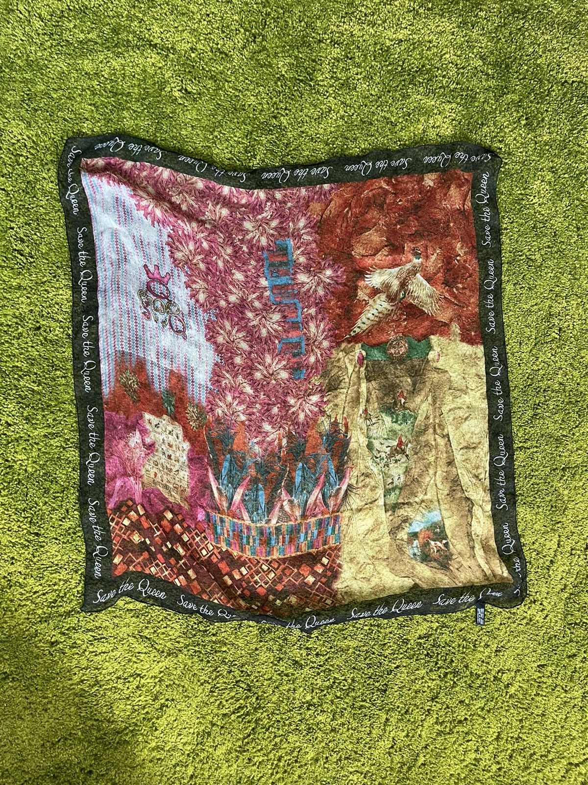 Other Save the Queen 100% silk avant garde Y2K signed scarf Size ONE SIZE - 1 Thumbnail