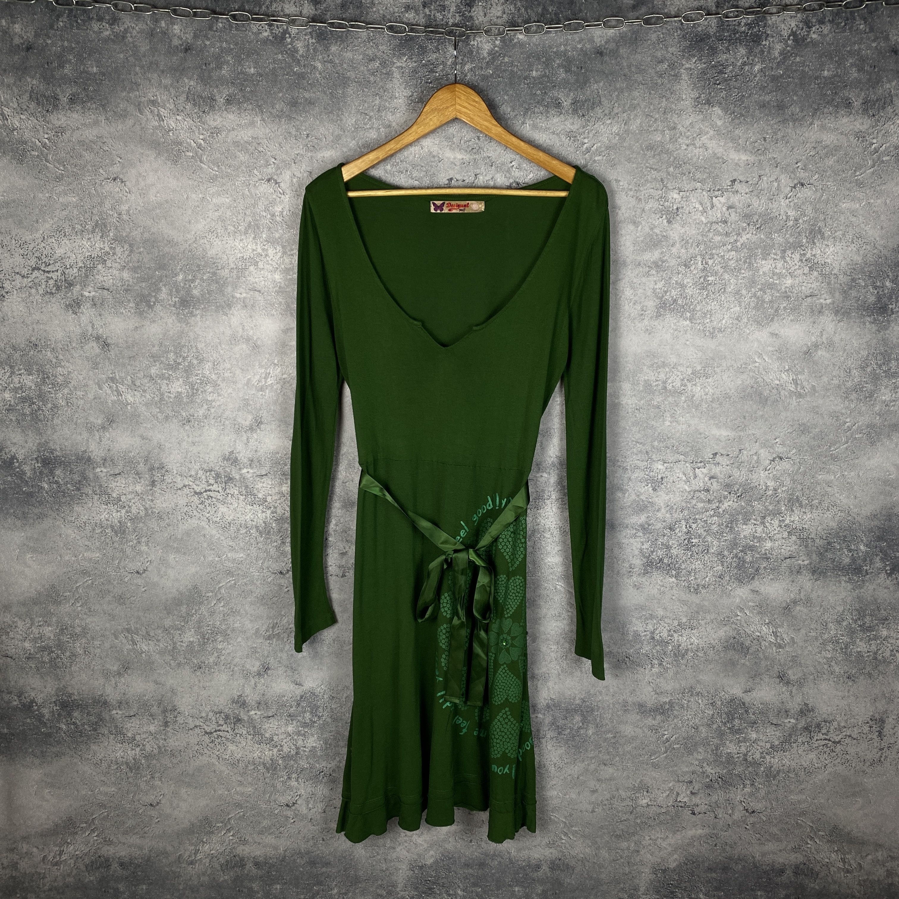 Desigual Desigual Dress Women's Size XL Green Long Sleeve Size XL / US 12-14 / IT 48-50 - 1 Thumbnail