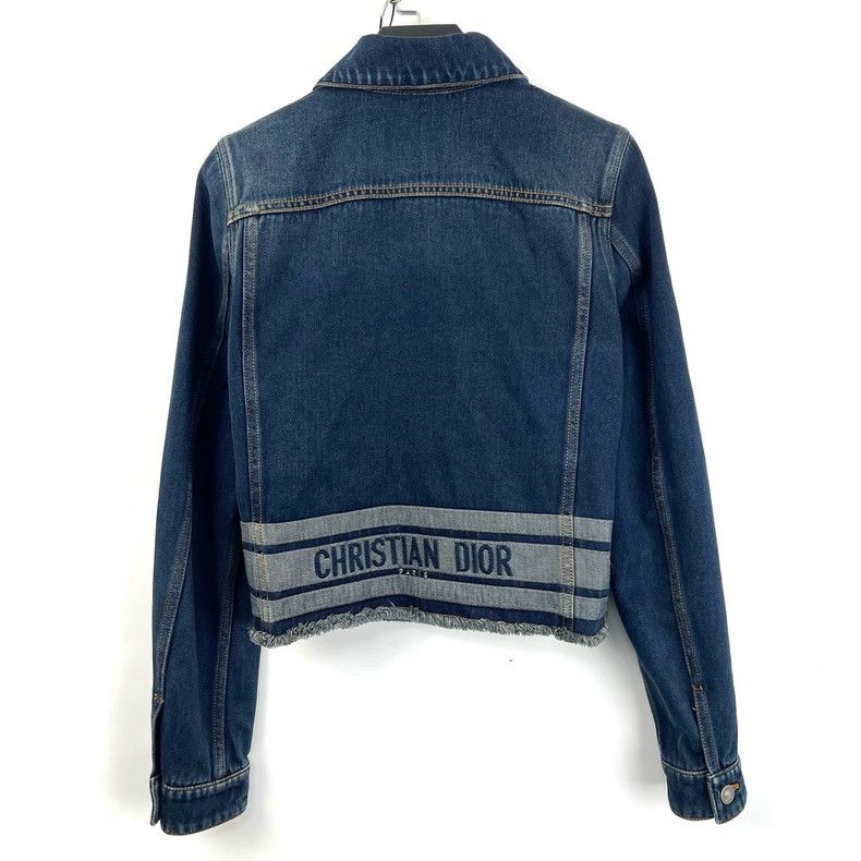 Dior Dior Dark blue cd little bee embroidered denim jacket 2505- Size XXS / US 00 / IT 34 - 2 Thumbnail