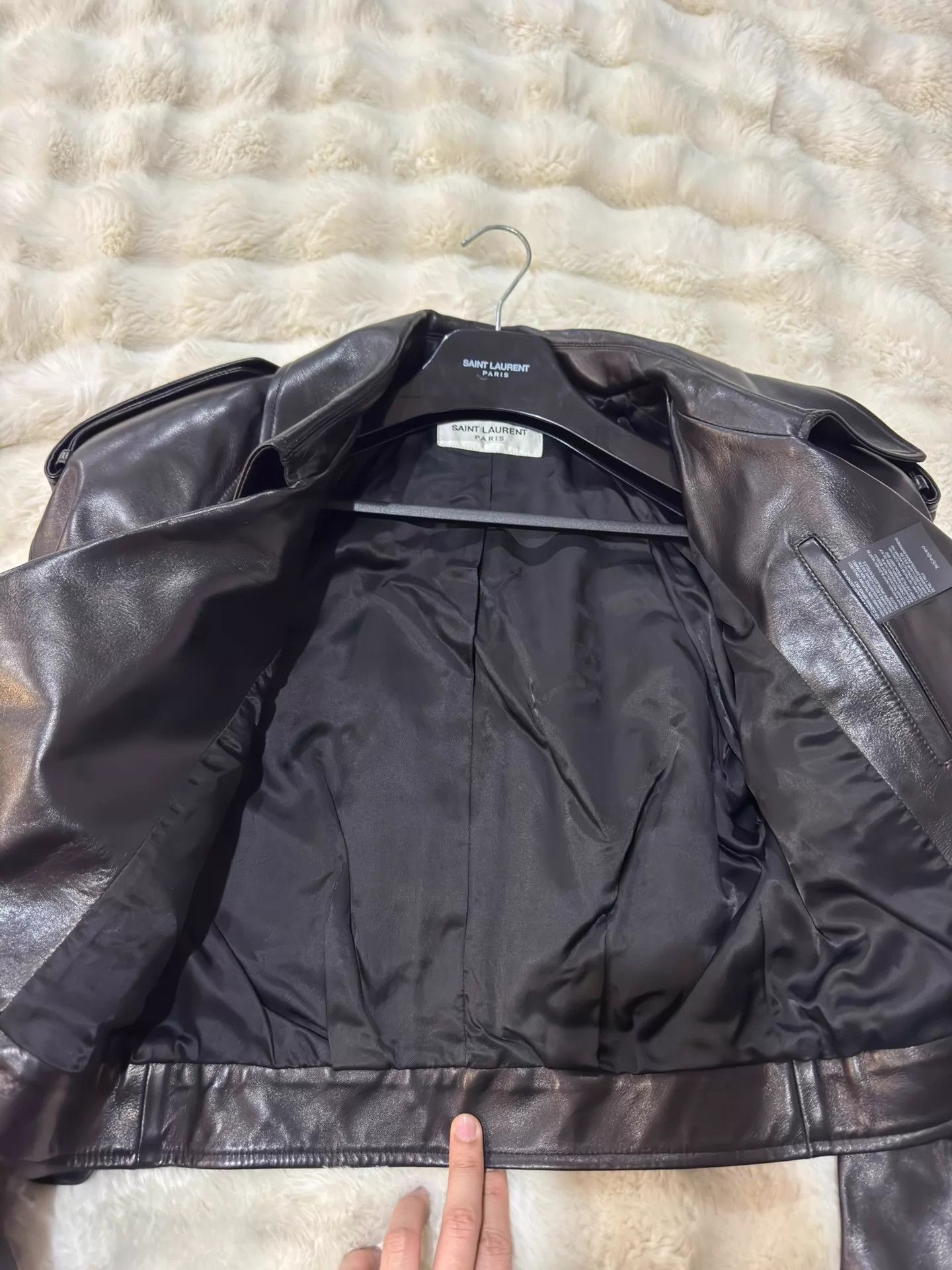 Saint Laurent Paris SAINT LAURENT 23 Runway short lamb jacket 36 black Size XS / US 0-2 / IT 36-38 - 5 Thumbnail