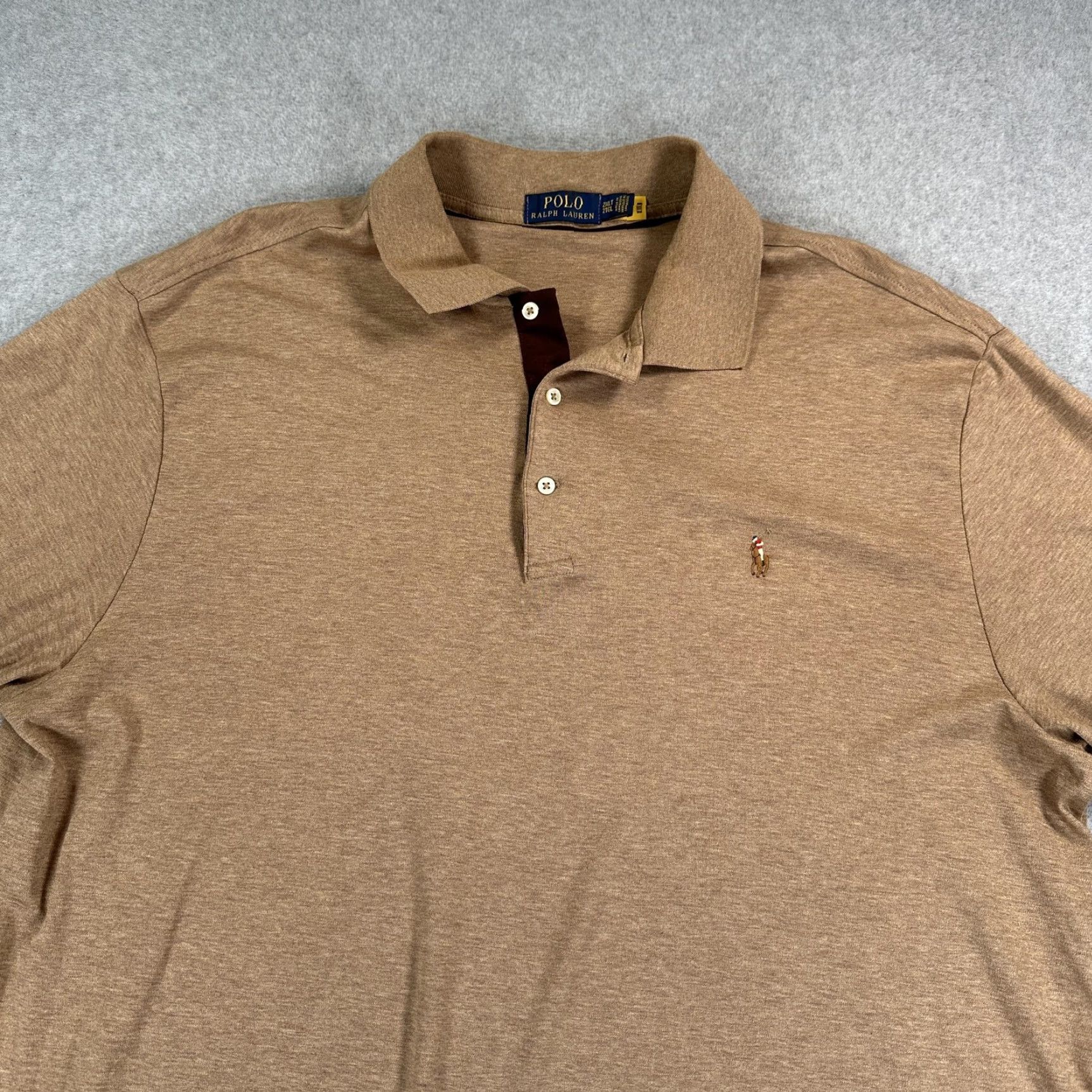 Polo Ralph Lauren Polo Ralph Lauren Polo Shirt Mens 2XLT Brown Long Sleeve Big & Tall Pony Logo Shirt Mens Long Sleeve Polo 2XLT Brown Size US XXL / EU 58 / 5 - 3 Thumbnail