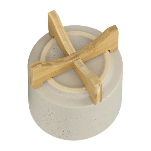 Designer × Homemade S/2 5/8" PLANTER W/ WOOD STAND, MATTE BEIGE Size US L / EU 52-54 / 3 - 6 Thumbnail