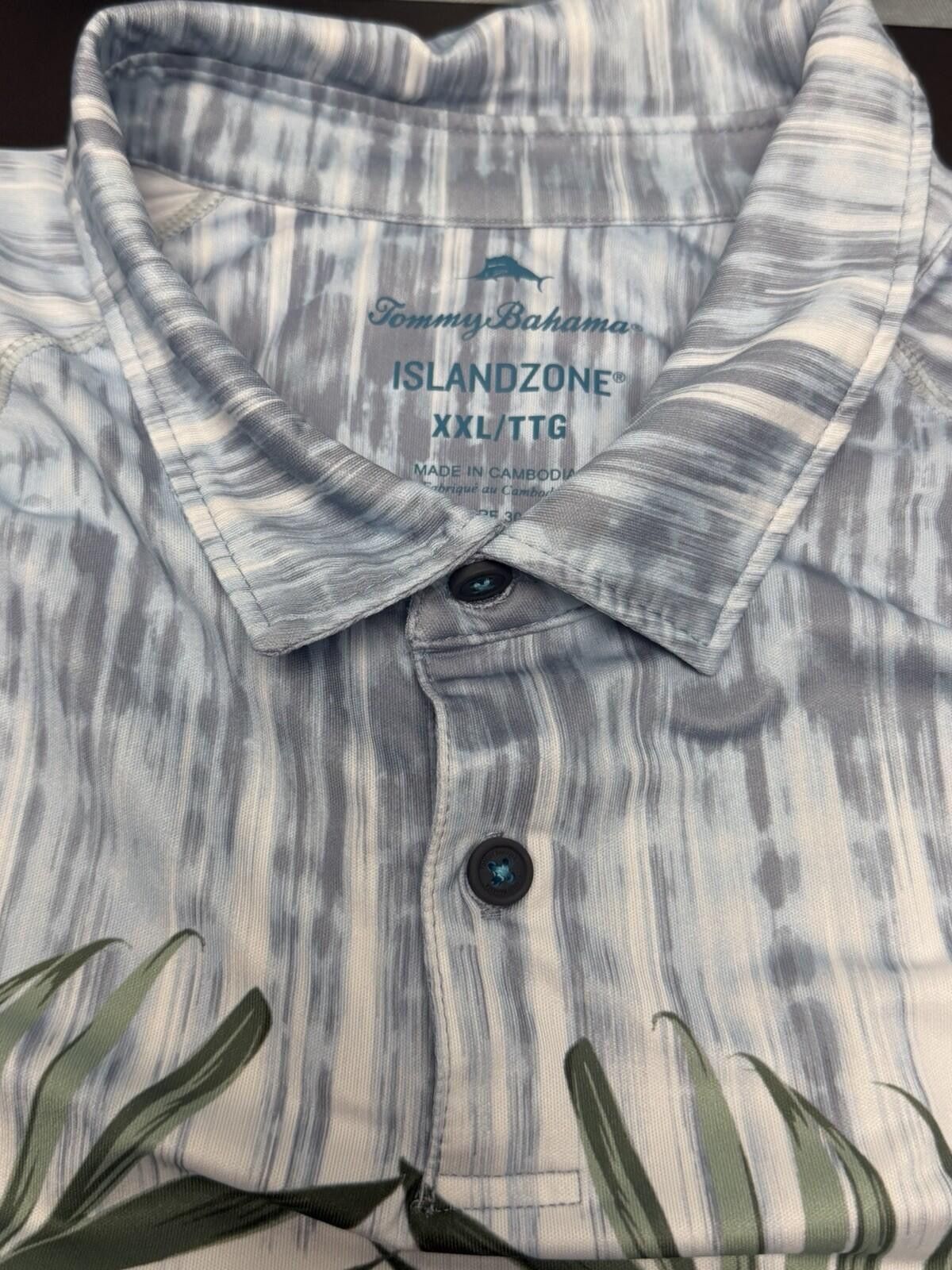 Tommy Bahama Tommy Bahama IslandZone Men’s XXL Blue Hawaiian Floral Polo Size US XXL / EU 58 / 5 - 6 Thumbnail