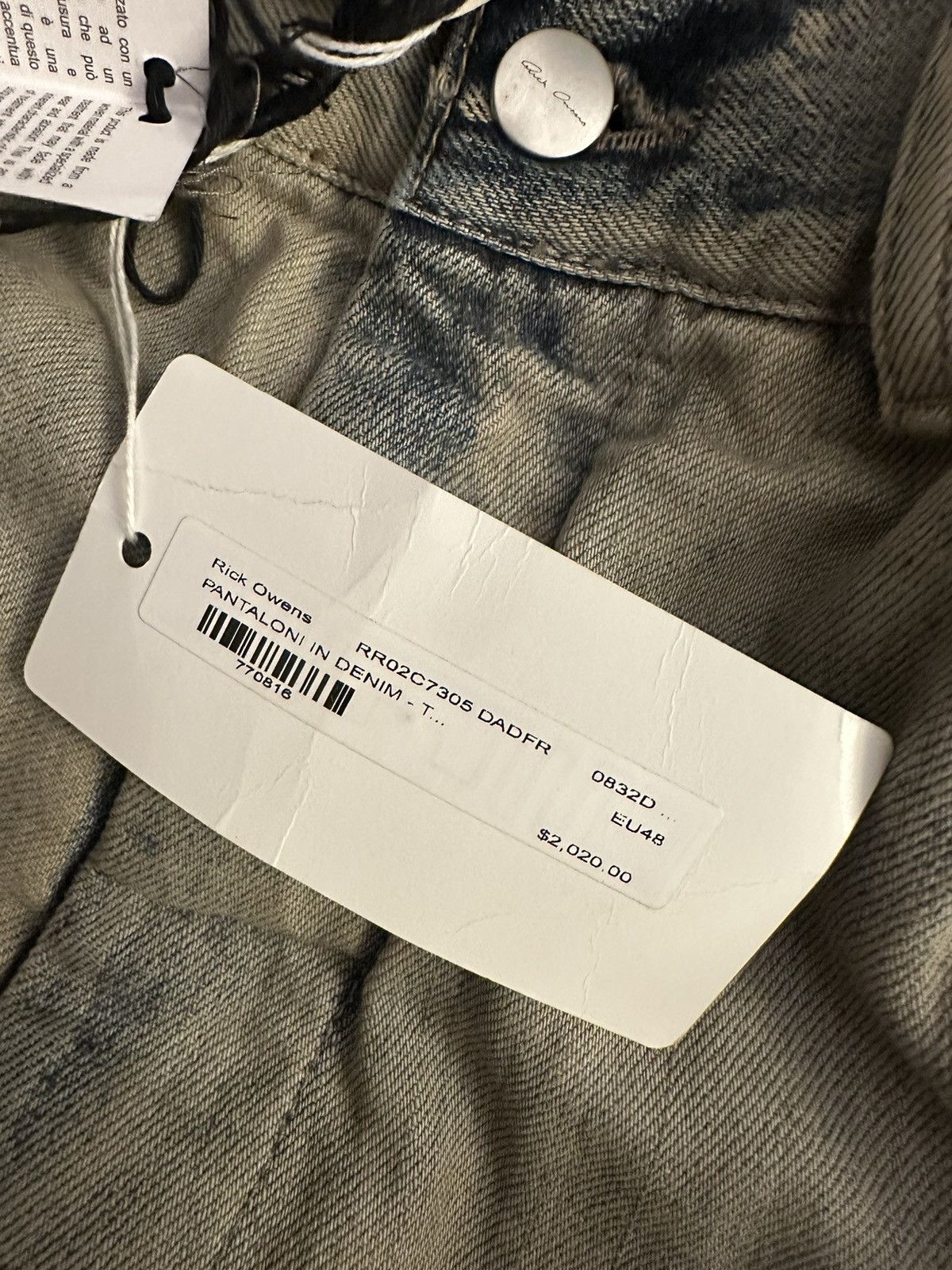 Rick Owens LUXOR Tailored Belas Acid Degrade Jeans, size 48 Size US 32 / EU 48 - 20 Thumbnail