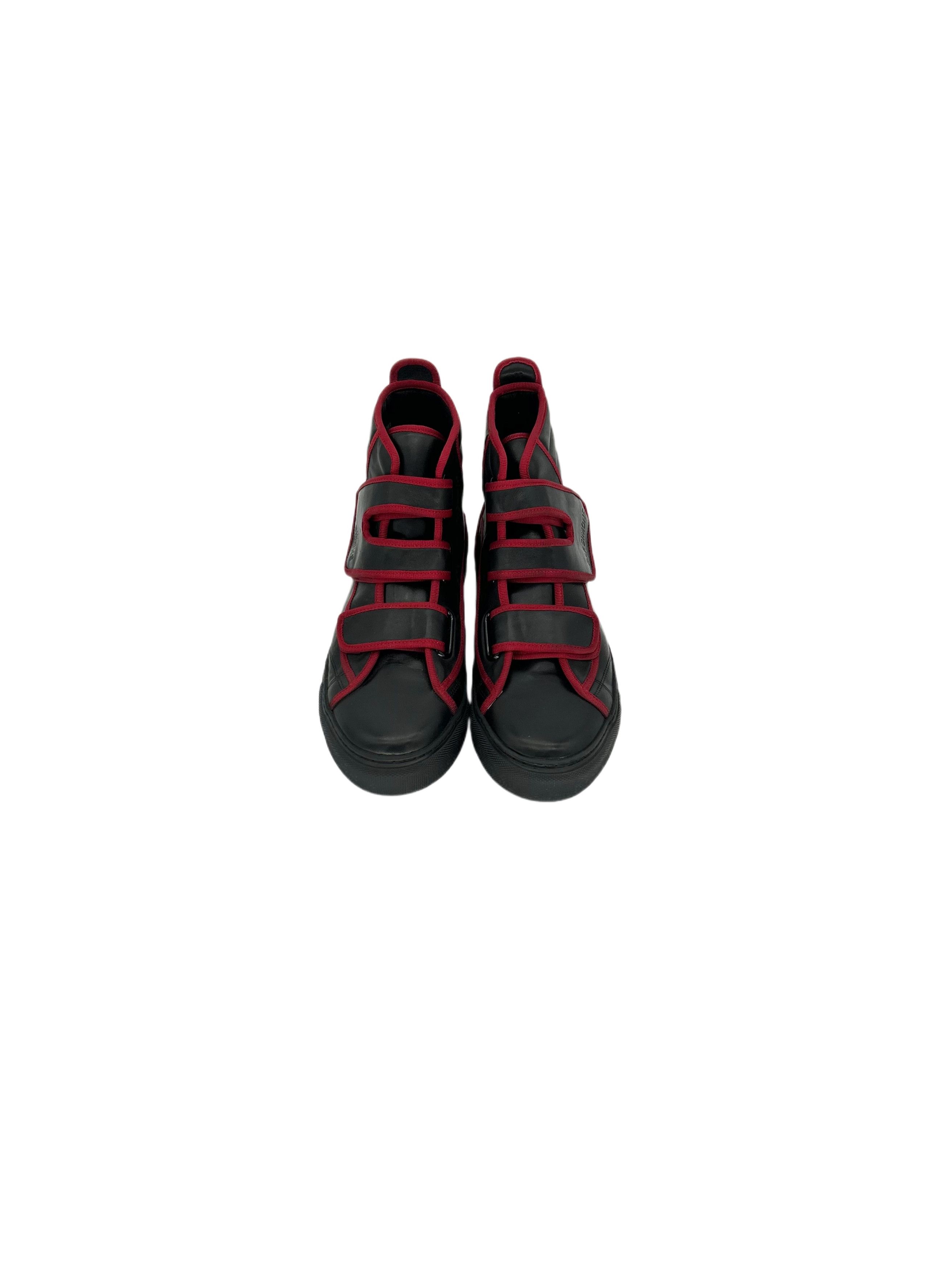 Raf Simons Raf Simons Black High Top Trainers with Red Trim Size US 7 / EU 40 - 3 Thumbnail
