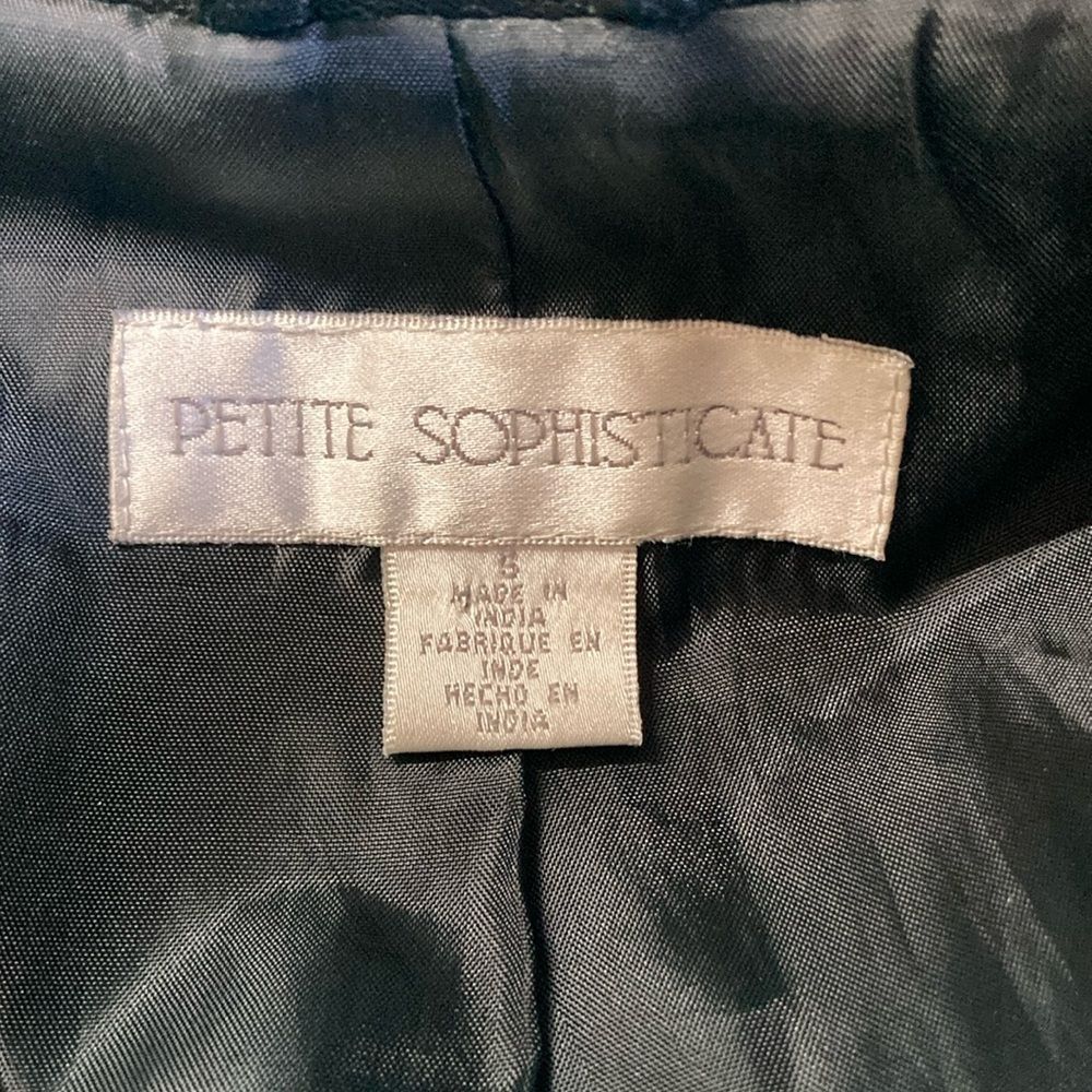 Vintage Petite Sophisticate Black Leather Blazer Jacket Size SP Butt Size S / US 4 / IT 40 - 3 Thumbnail
