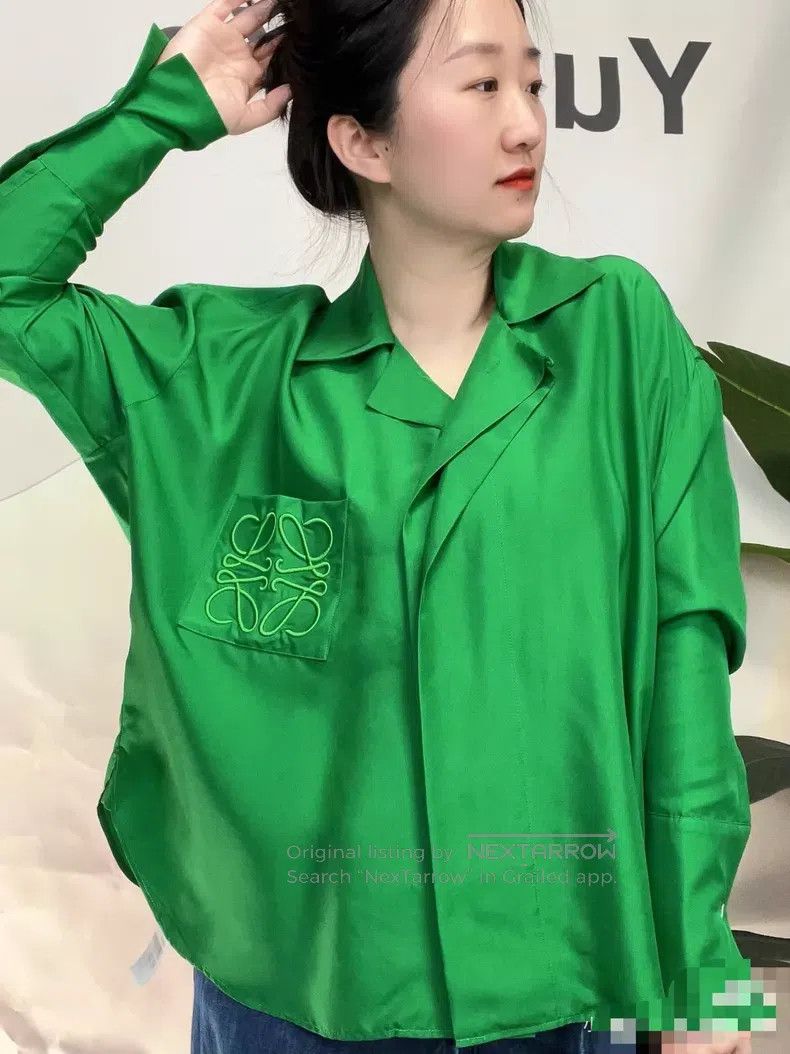 Loewe Loewe Silk Pocket Logo Shirt Jacket Size XS / US 0-2 / IT 36-38 - 4 Thumbnail