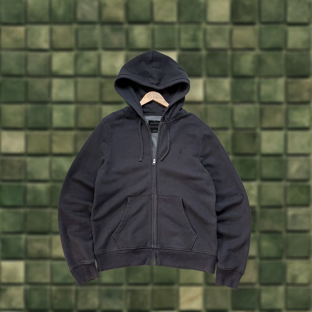 Allsaints VINTAGE ALLSAINTS Brace Hoodie Full Zip Cotton Men’s Gray Ramskull Logo L Hoodie Men Gray 90s Designer City USA Full Zip Hooded Mens Size US L / EU 52-54 / 3 - 1 Thumbnail
