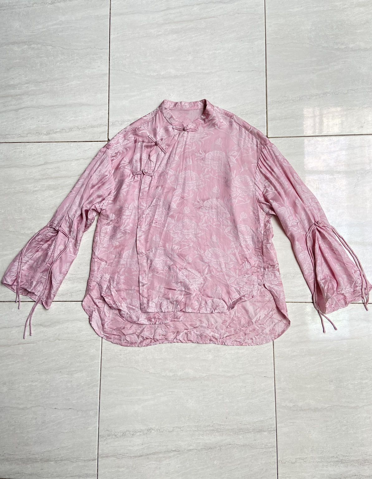 Designer × Japanese Brand Japanese Brand Chinese Traditional Pink Blouse Size L / US 10 / IT 46 - 1 Thumbnail