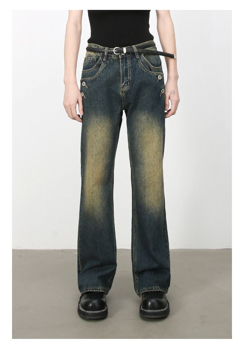 Japanese Brand × Jean American retro high street button flared jeans washed Size US 32 / EU 48 - 1 Thumbnail
