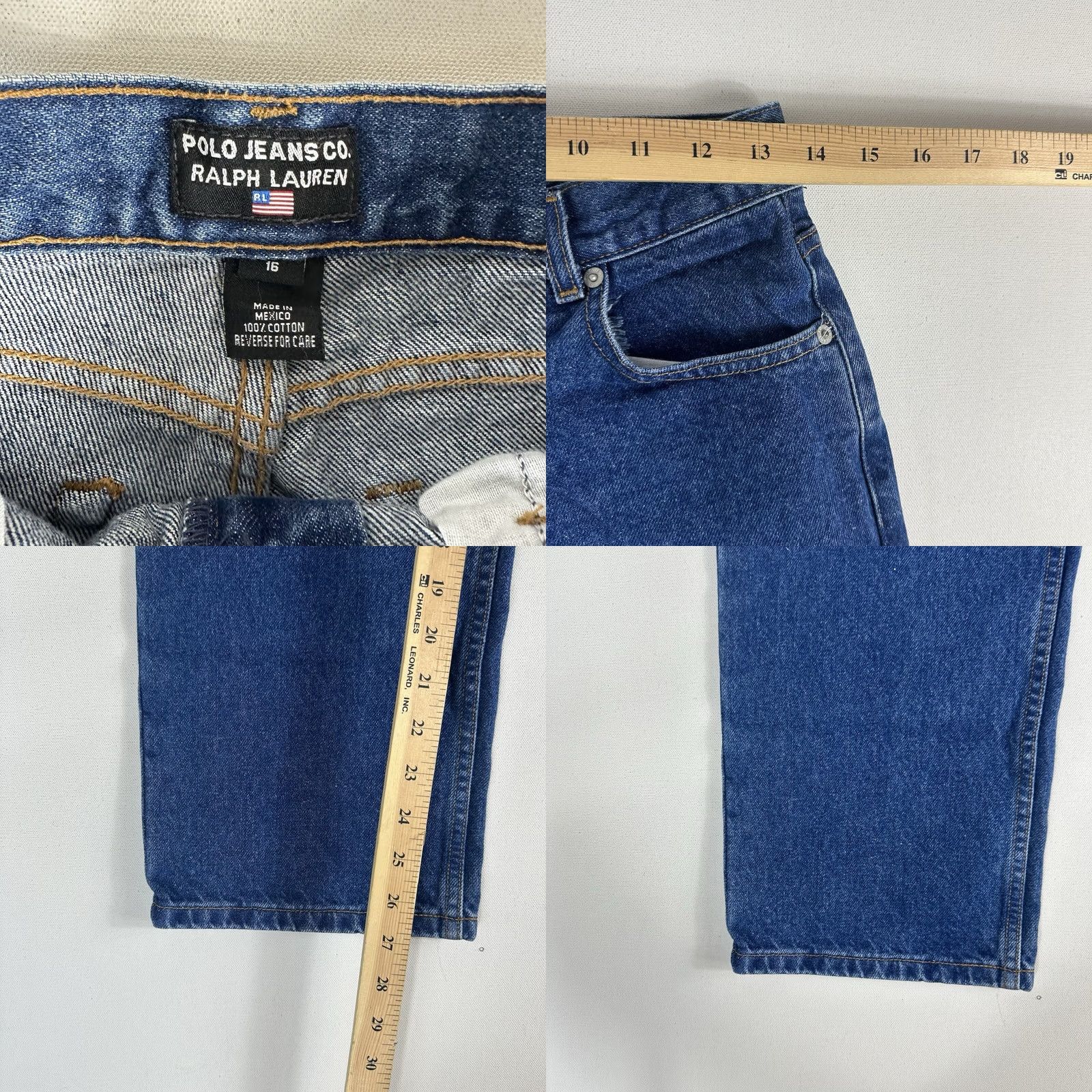 Polo Ralph Lauren VINTAGE Polo Jeans Co Ralph Lauren Women 16 Jeans Dark Blue Straight Women's 16 Y2K Button Size 38" / US 16 / IT 52 - 8 Thumbnail