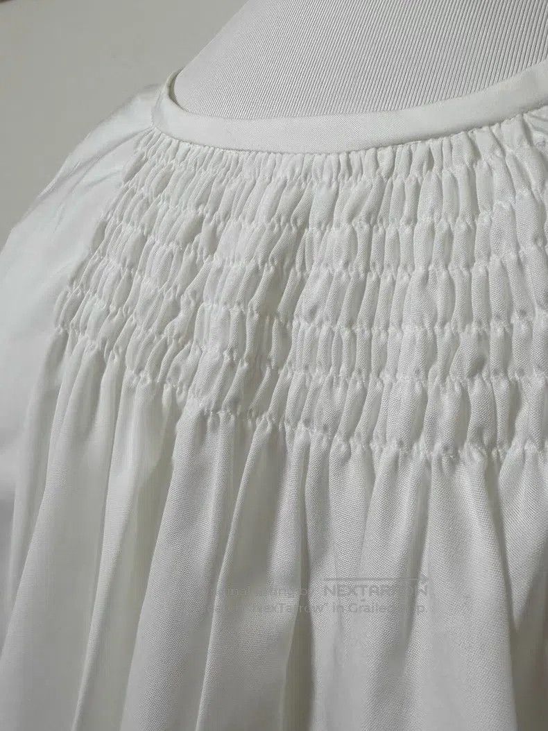 Dries Van Noten Dries Van Noten White Cotton Ruched Top Size M / US 6-8 / IT 42-44 - 6 Thumbnail