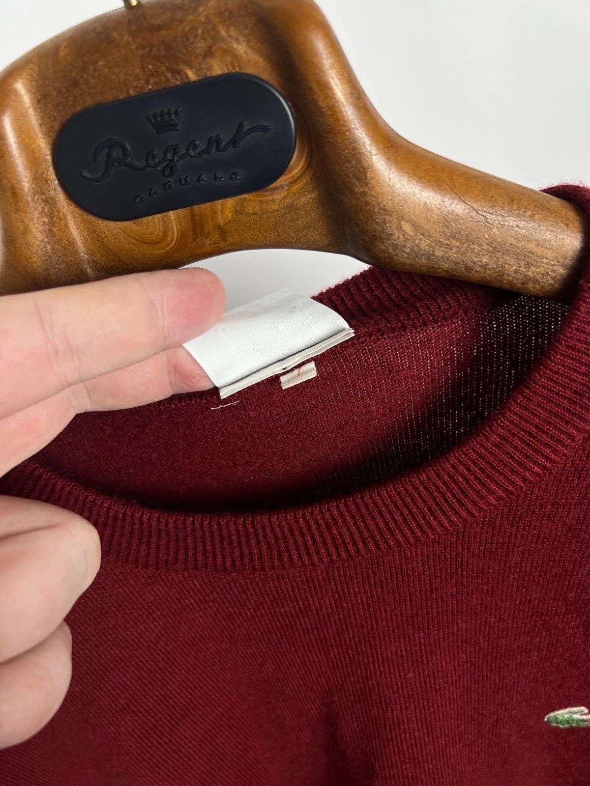 Lacoste Lacoste Burgundy Wool Blend Sweater Pullover Long Sleeve Size US XL / EU 56 / 4 - 7 Thumbnail