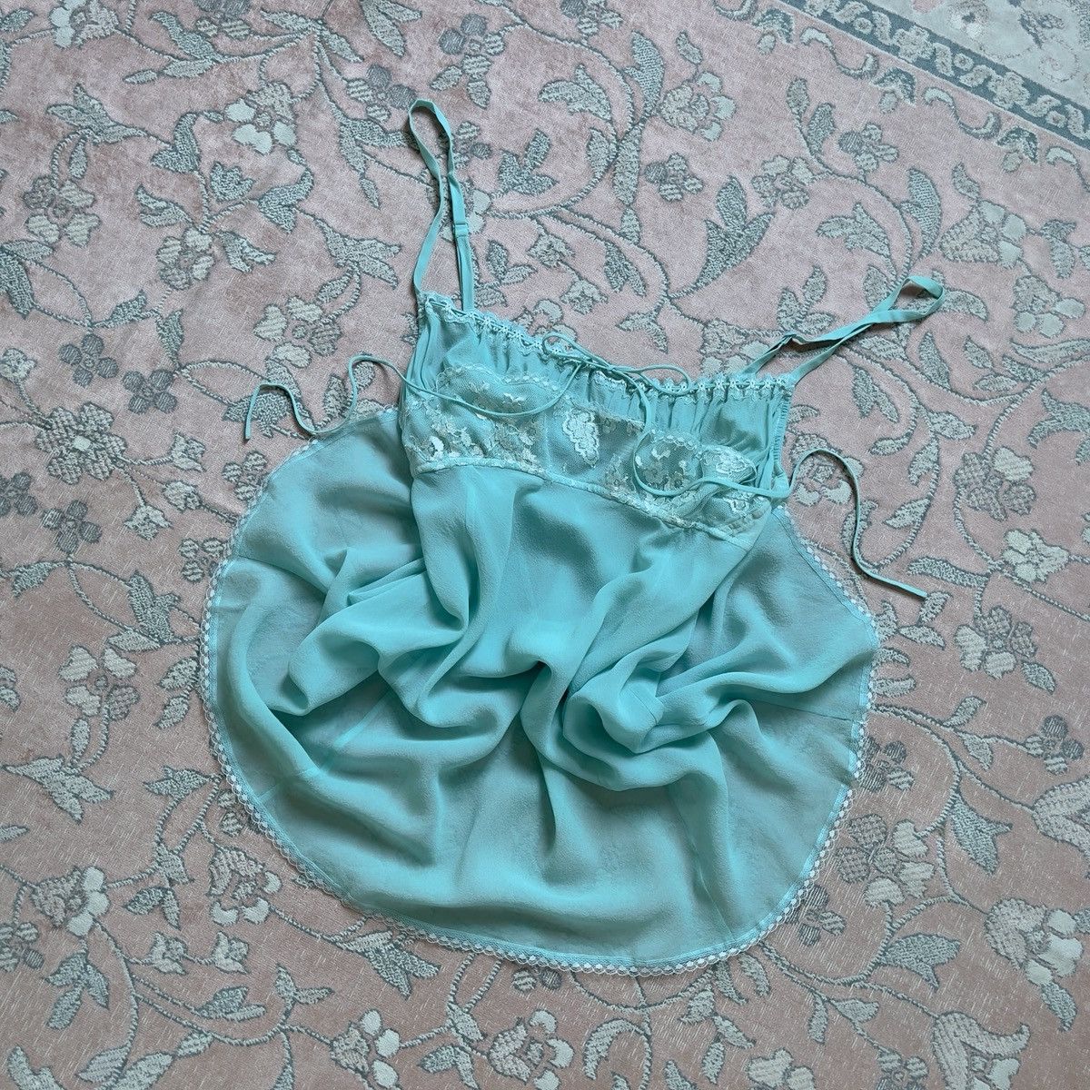 Victoria's Secret Victoria’s Secret Blue Silk Mini Slip Dress (M) Size M / US 6-8 / IT 42-44 - 8 Thumbnail