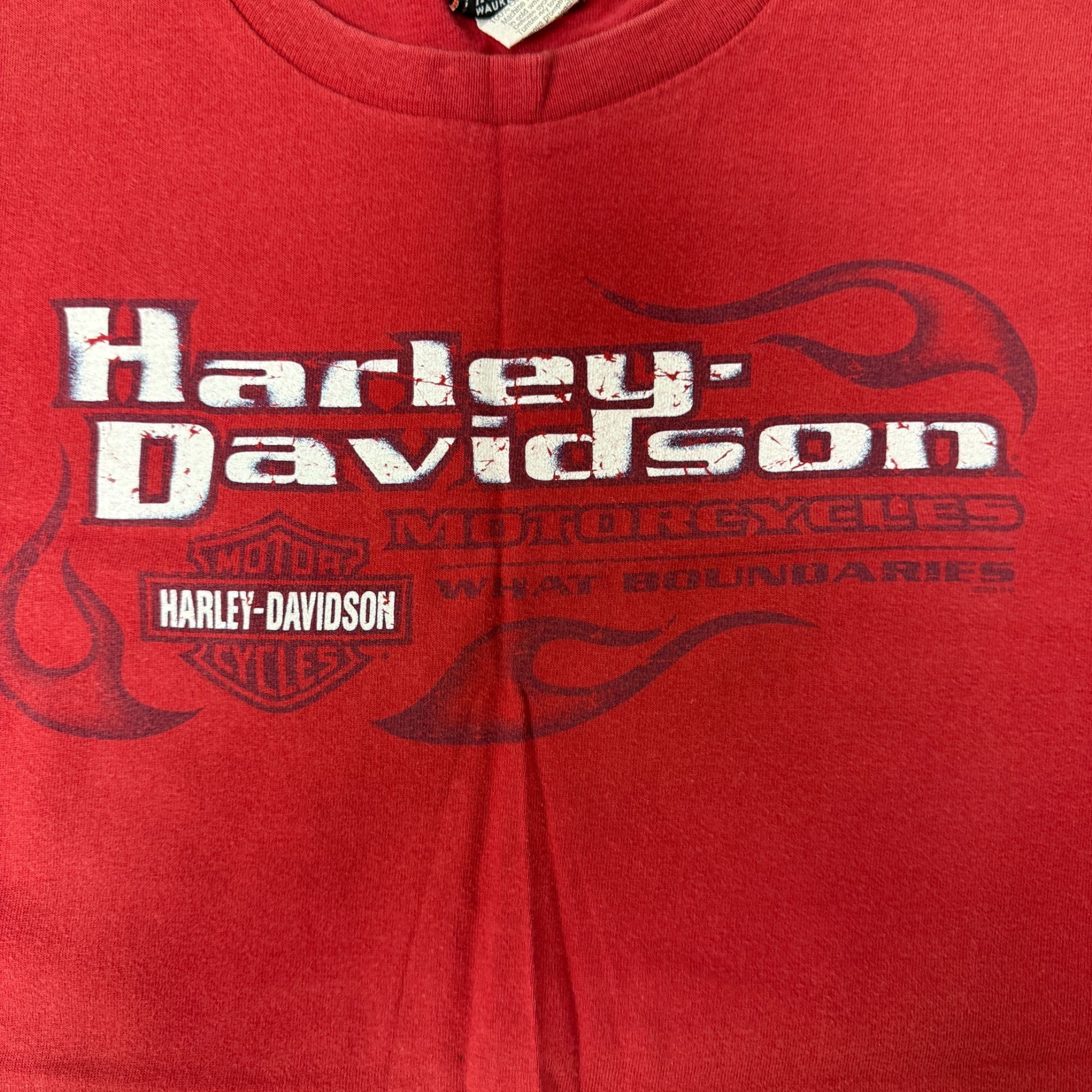 Harley Davidson Red Motorcycle Tank Top HOUSTON Texas BIKER Muscle Shirt USA Size US L / EU 52-54 / 3 - 3 Thumbnail