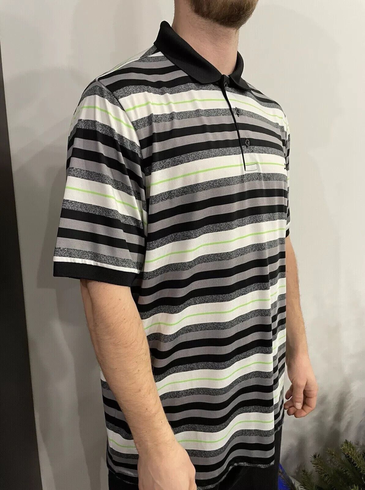 J.Lindeberg J.Lindeberg J. Lindeberg Men Striped Polo Shirt Sport Stripe Size US L / EU 52-54 / 3 - 5 Thumbnail