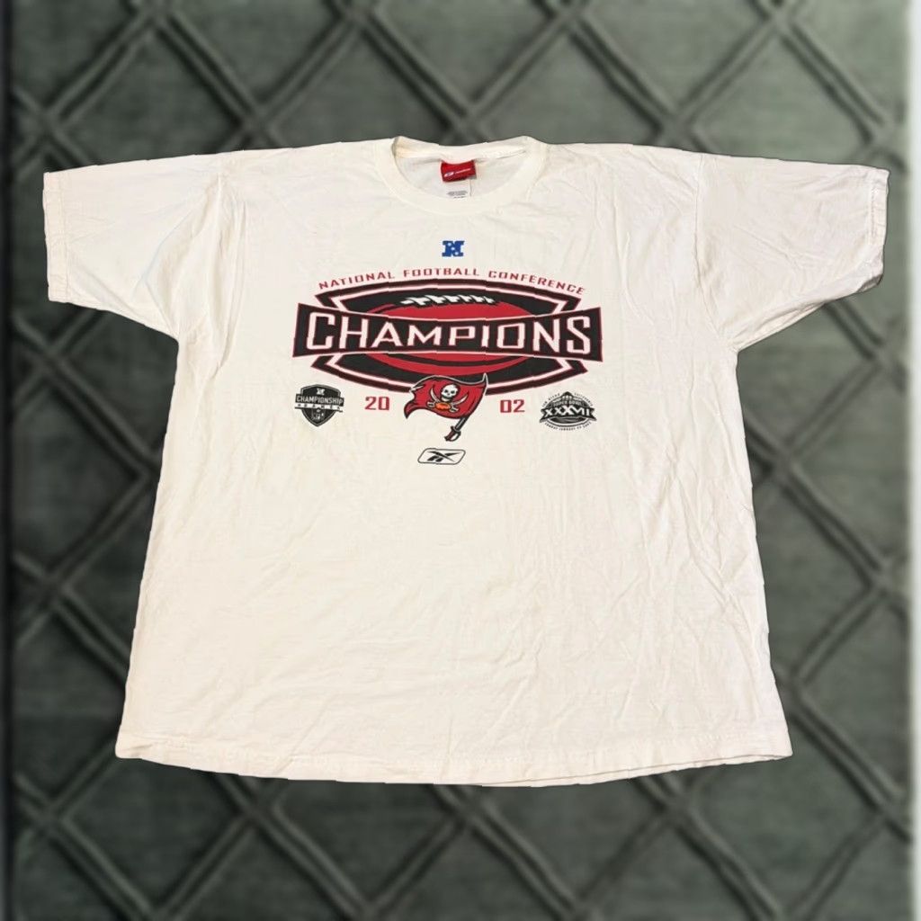 Reebok VINTAGE Tampa Bay Buccaneers 2002 NFC Champions Reebok T-Shirt XL Men Gray NFL Football Size US XL / EU 56 / 4 - 1 Thumbnail