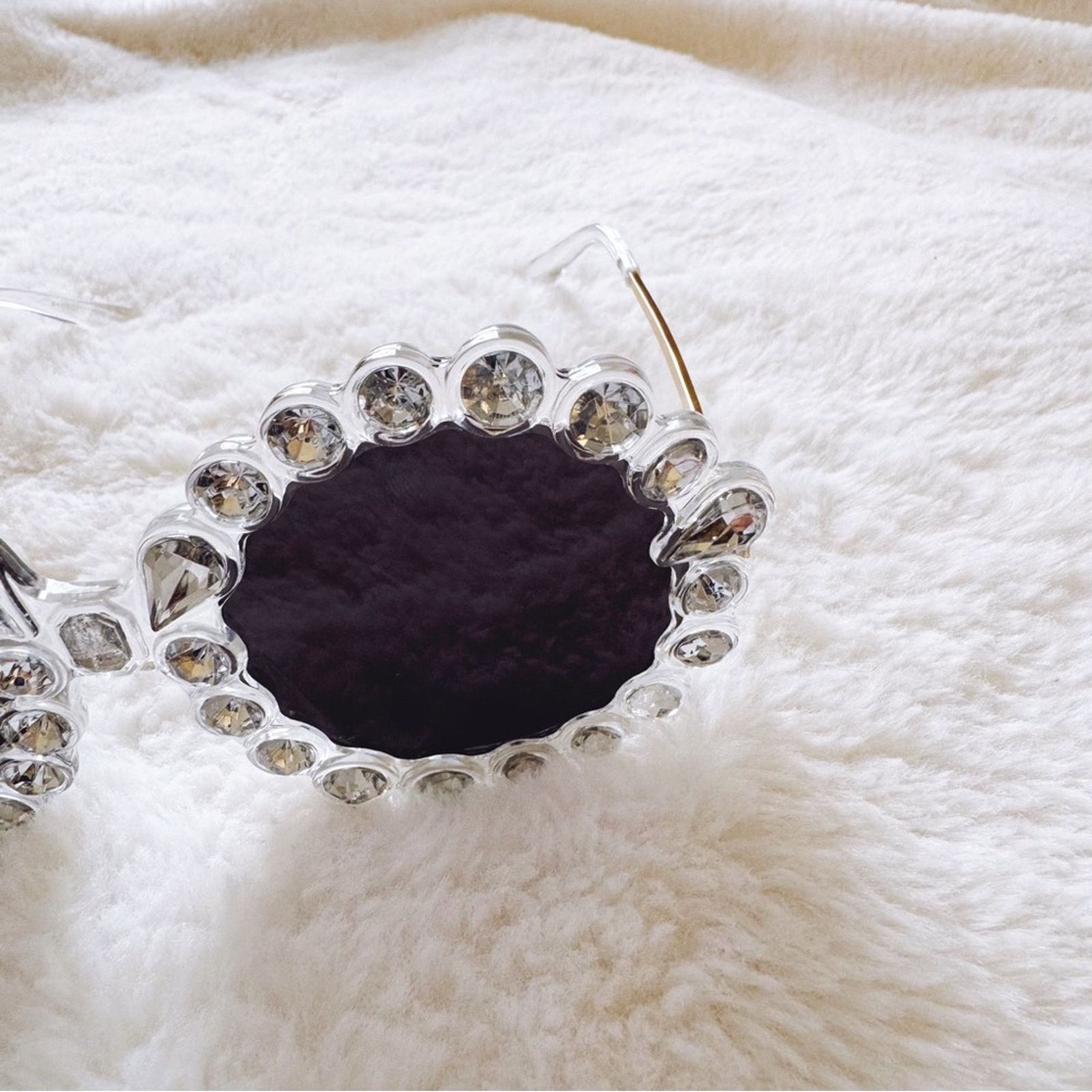 Other Diana White Round Crystal Embellished Sunglasses Size ONE SIZE - 4 Thumbnail