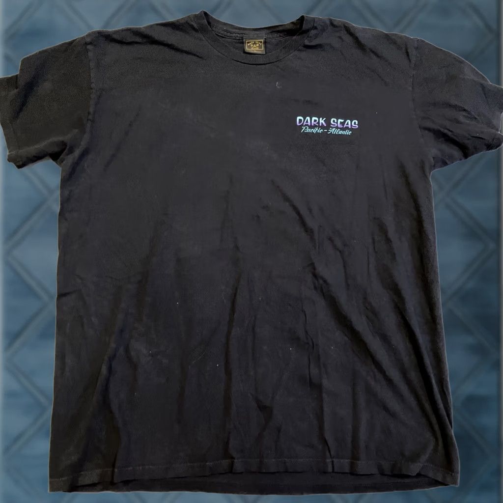 Vintage Dark Seas T-Shirt Men XL Black Cotton Nautical Theme Crew Neck Short Sleeve Pacific Atlantic Graphic Print Size US XL / EU 56 / 4 - 1 Thumbnail