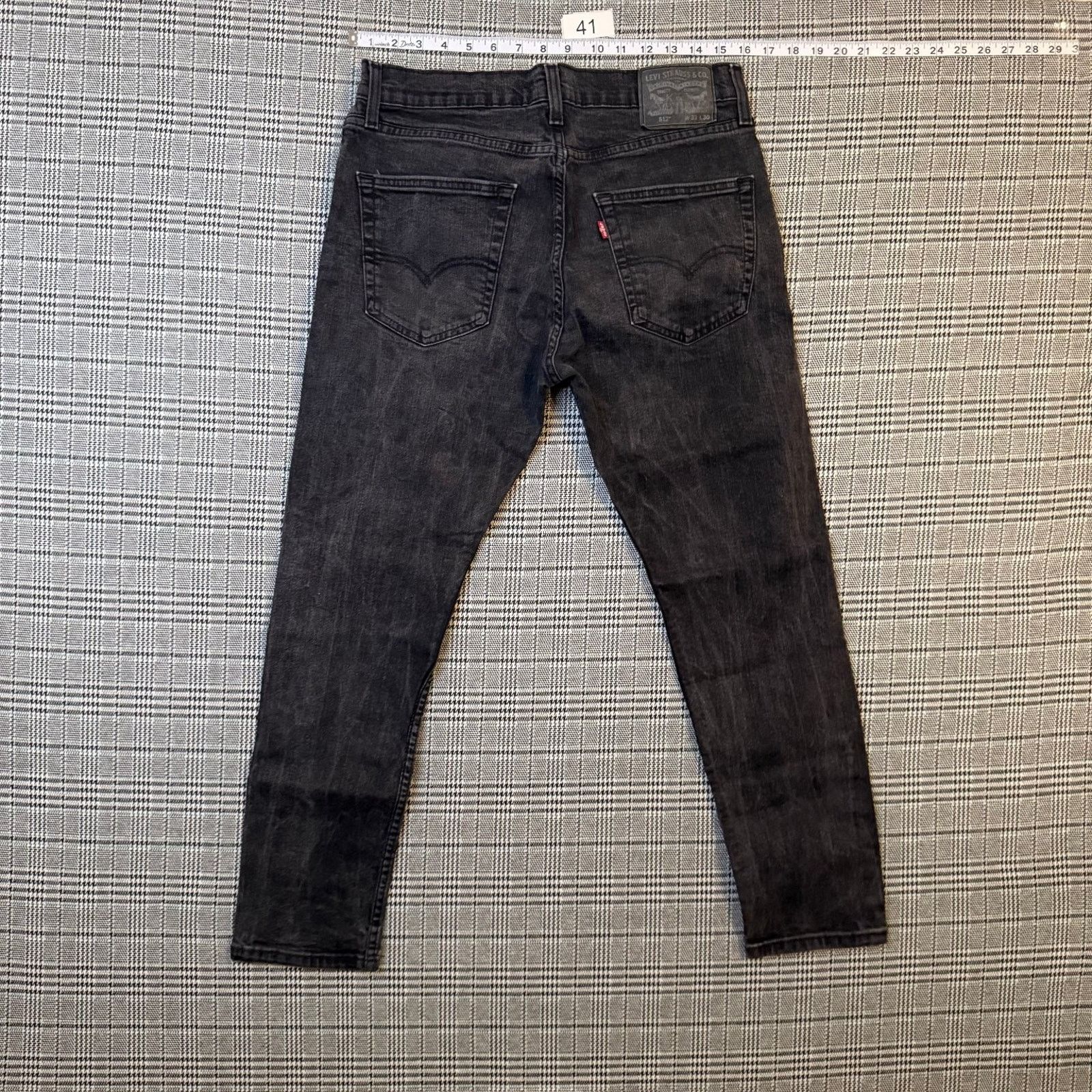 Levi's Levis 512 Men's Jeans Black Denim Slim Tapered Stretch 33x30 Size US 33 - 1 Thumbnail