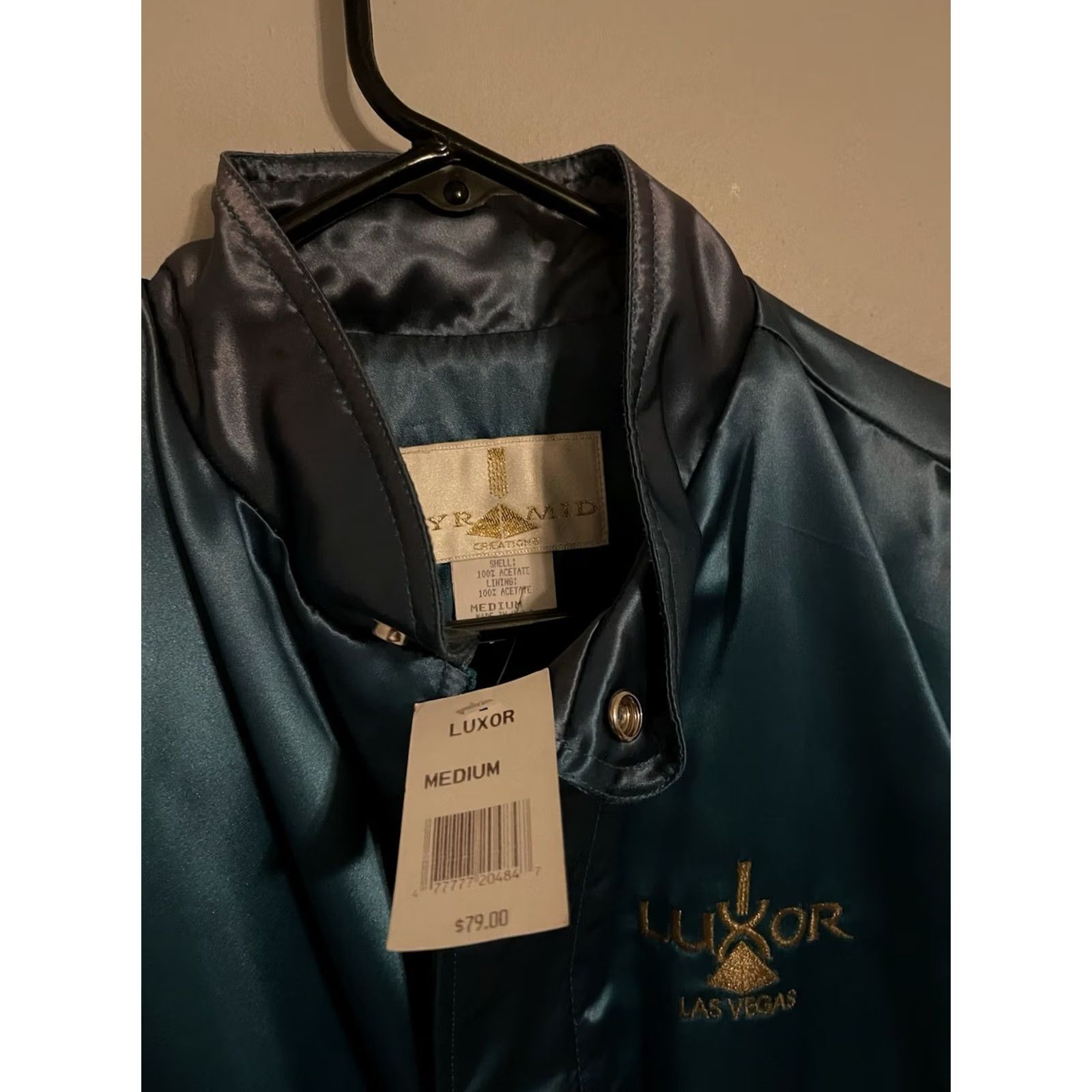 Altea VINTAGE PYRAMID Luxor Las Vegas Hotel Casino Teal Satin Bomber Jacket Mens M New Size US M / EU 48-50 / 2 - 5 Thumbnail