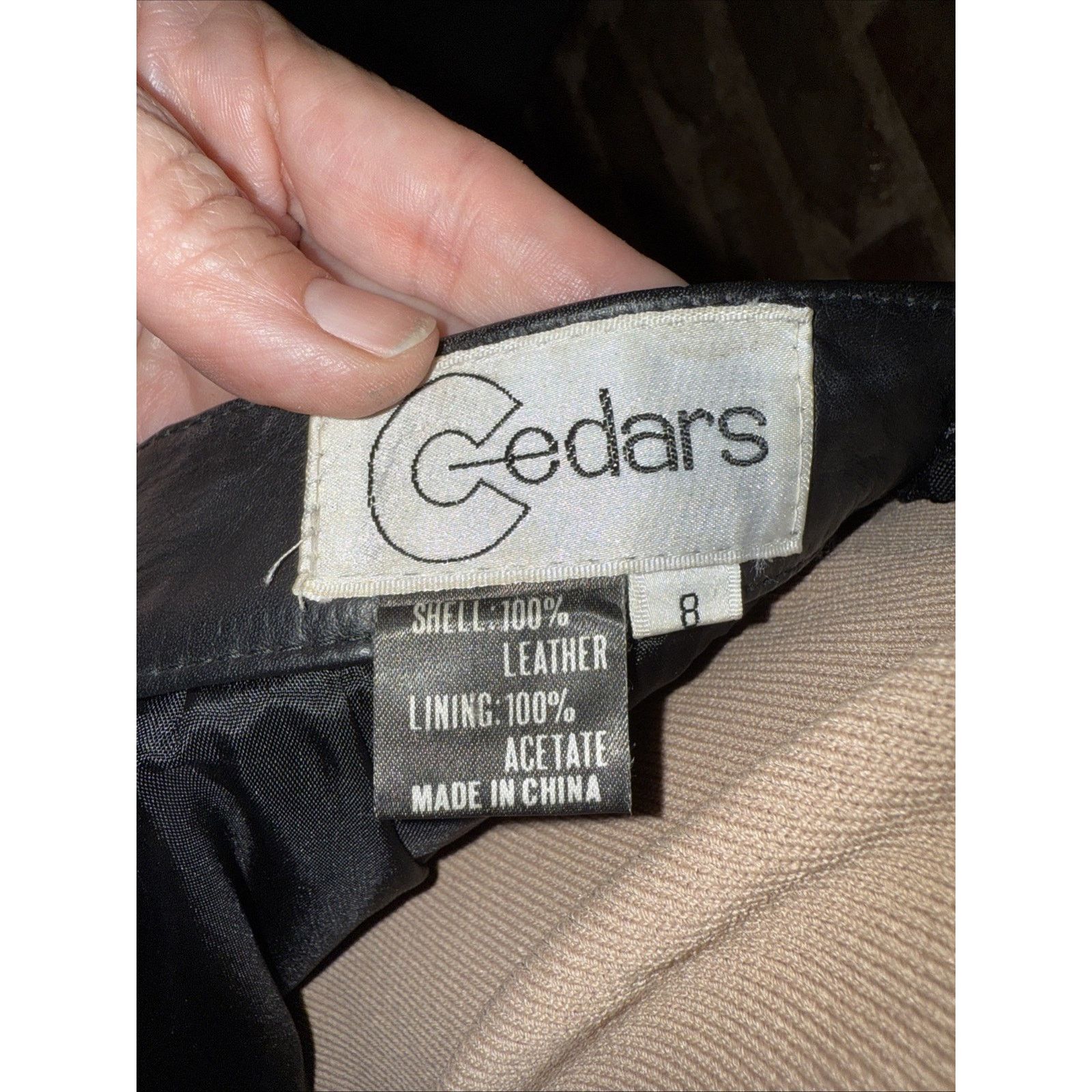 Other CEDARS VINTAGE Black Leather Midi Skirt Lined Sz 8 Mob Wife Size 30" / US 8 / IT 44 - 6 Thumbnail