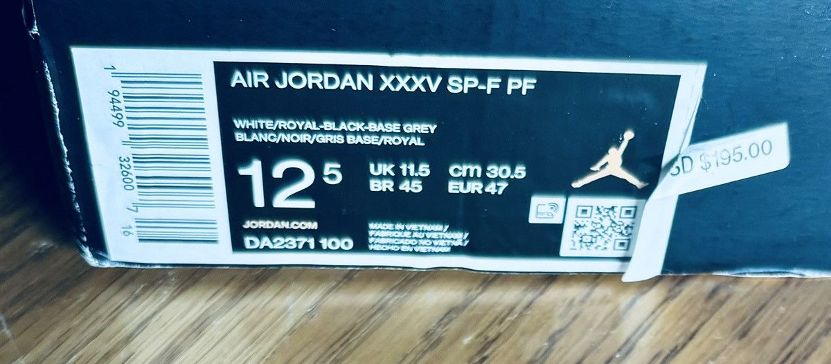 Fragment Design × Jordan Brand FRAGMENT X AIR JORDAN XXXV (35) Men’s Size 12.5 Size US 12.5 / EU 45-46 - 11 Thumbnail