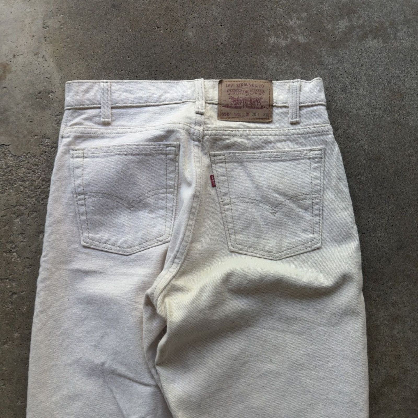 Levi's 90s Levi's 550 Orange Tab White Jeans ERD Grunge RRL Bode Size US 30 / EU 46 - 4 Thumbnail