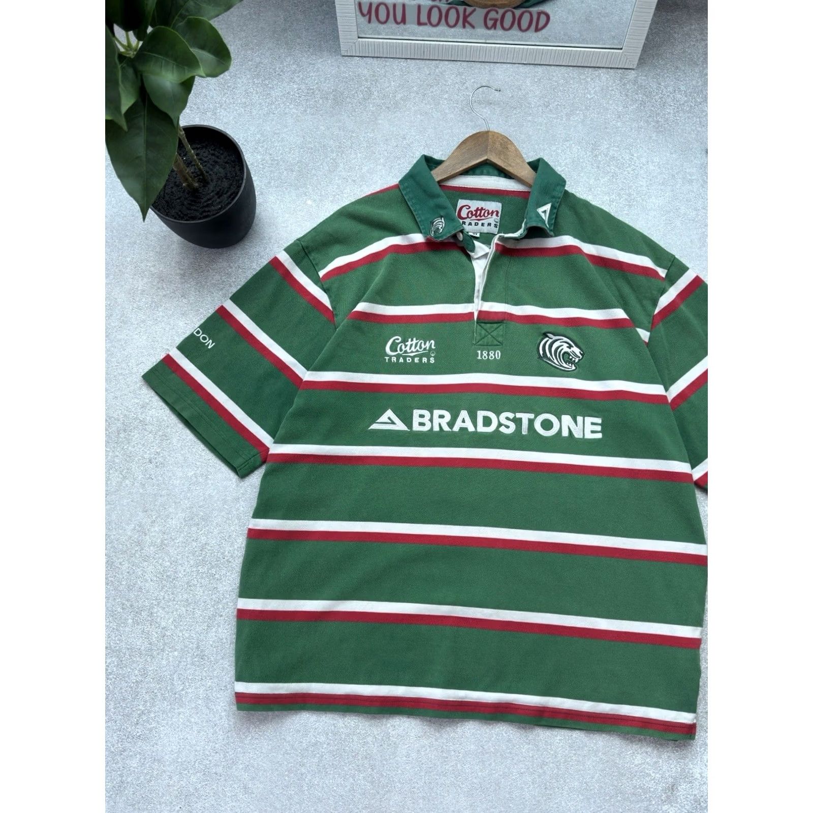 Cotton Traders VINTAGE Leicester Tigers 2006 Home Polo Rugby Shirt Cotton Traders Men XL Green Jersey Shirt Tigers Rugby Mens XL Size US XL / EU 56 / 4 - 3 Thumbnail