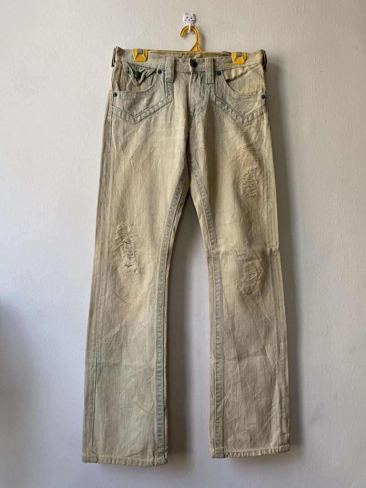 image of Army Of Me x Distressed Denim Army Of No Distressed Denim in Cream, Men's (Size 30)