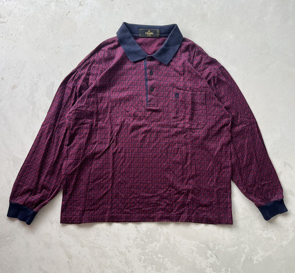 Fendi Vintage Rare Fendi Monogram Longshirt Polo Size US M / EU 48-50 / 2 - 1 Thumbnail